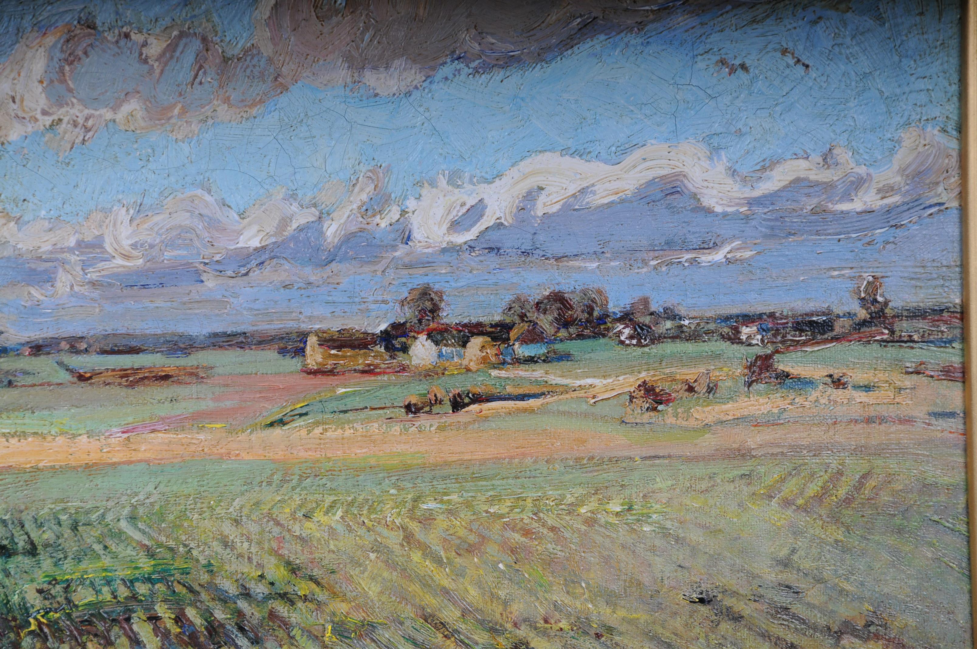 Peinture à l'huile impressionniste d'un paysage d'automne Idyllique signée, 20e siècle en vente 1