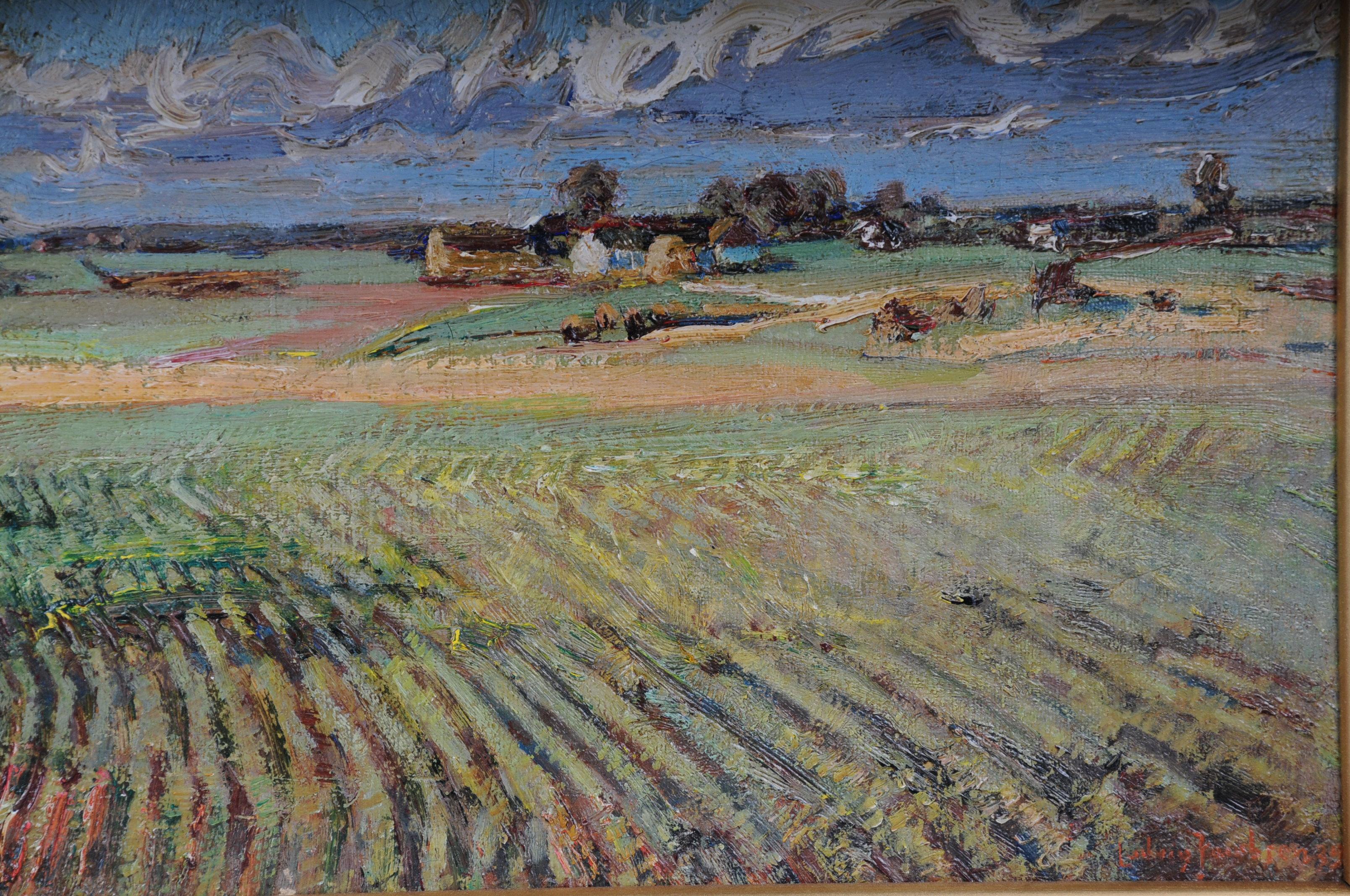 Peinture à l'huile impressionniste d'un paysage d'automne Idyllique signée, 20e siècle en vente 3