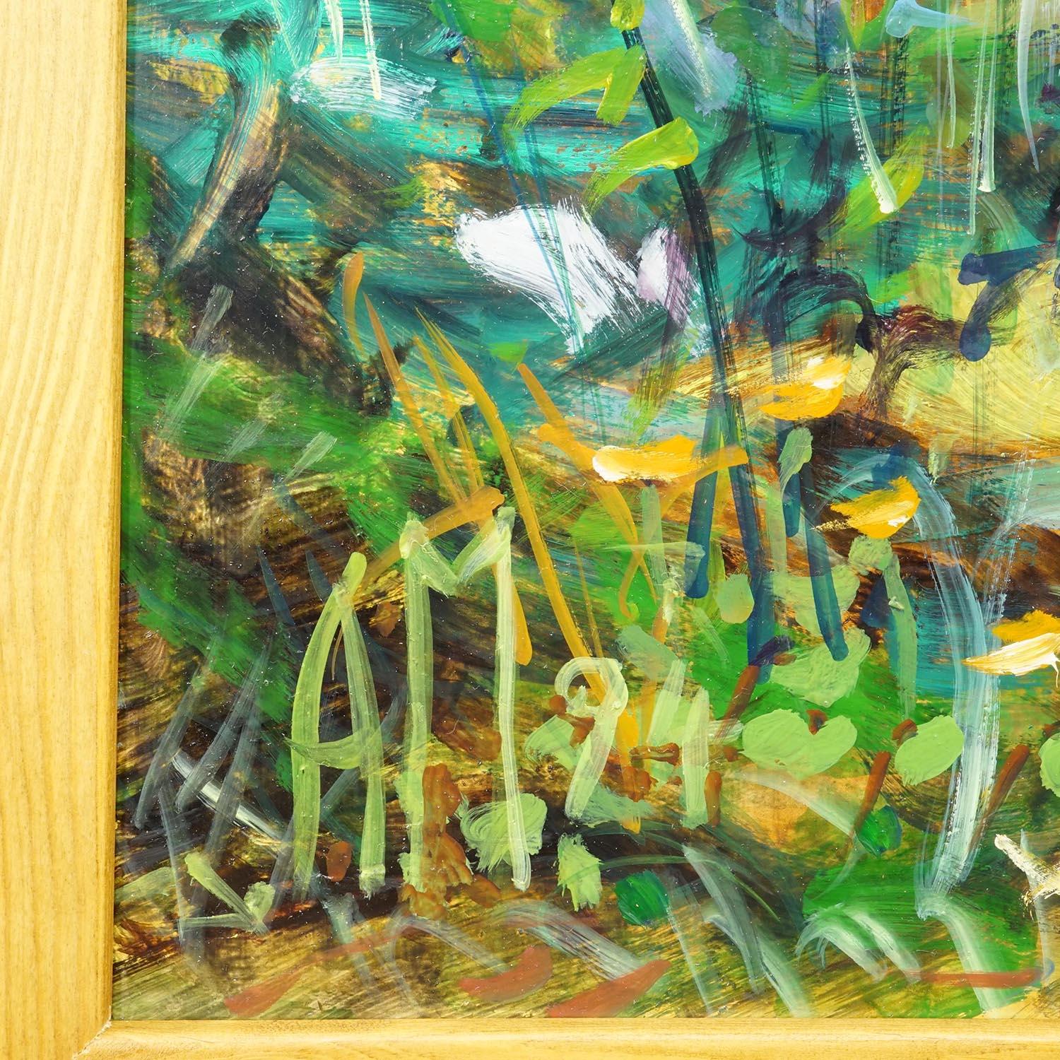 20ième siècle Peinture à l'huile impressionniste d'un paysage de jardin, Alexander Michael 1994 en vente