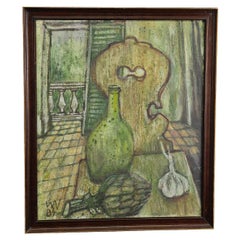 Impressionistic Still Live Oil Painting with Kitchen View