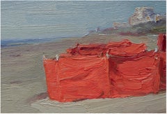 Impressionistic Style Beach Scene in Orange by André Krigar