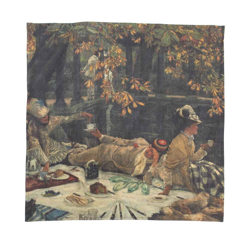 American Impressionists-at-Leisure Belgium Linen Cocktail Napkins For Sale