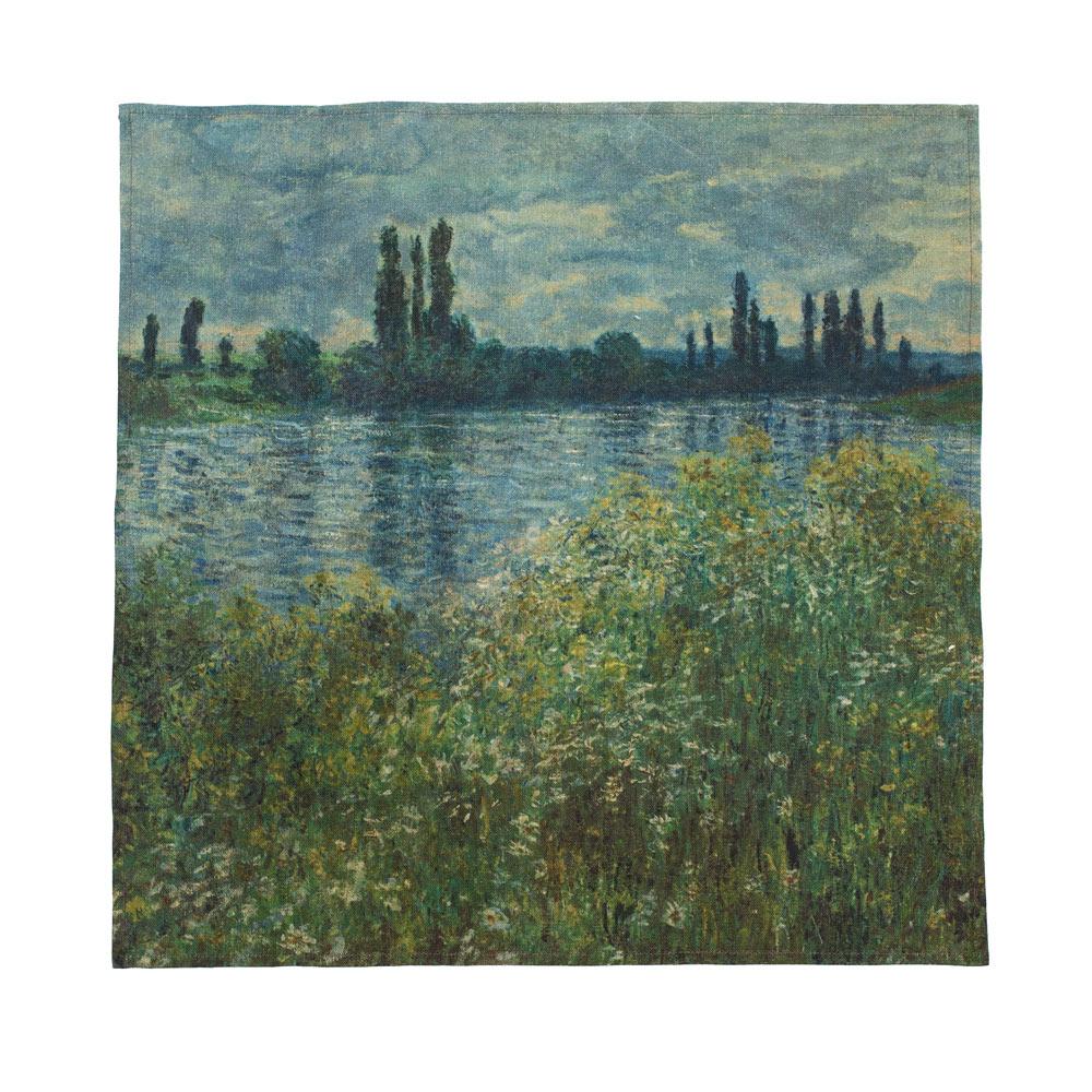 Monet, John Singer Sargent and the great Impressionists who knew how to capture leisure time in like no-one else come to life in our 20x20 Belgium linen custom napkins. Can also be used as dish towels. Set of four.