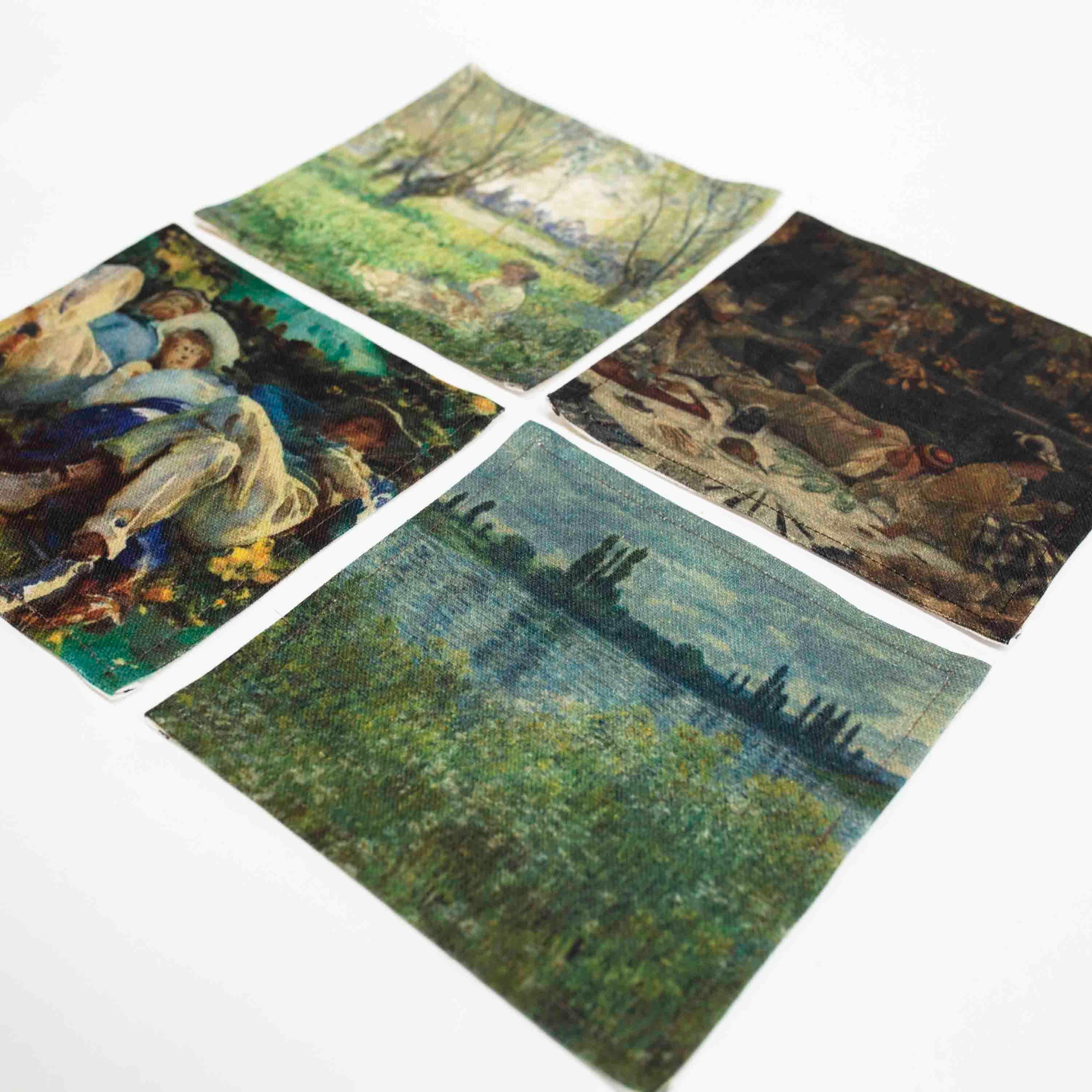 Romantic Impressionists-at-Leisure Belgium Linen Dish or Hand Towels For Sale