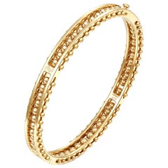 Impressionists Unisex Bangle 18 Karat Yellow Gold Moving Gold Beads