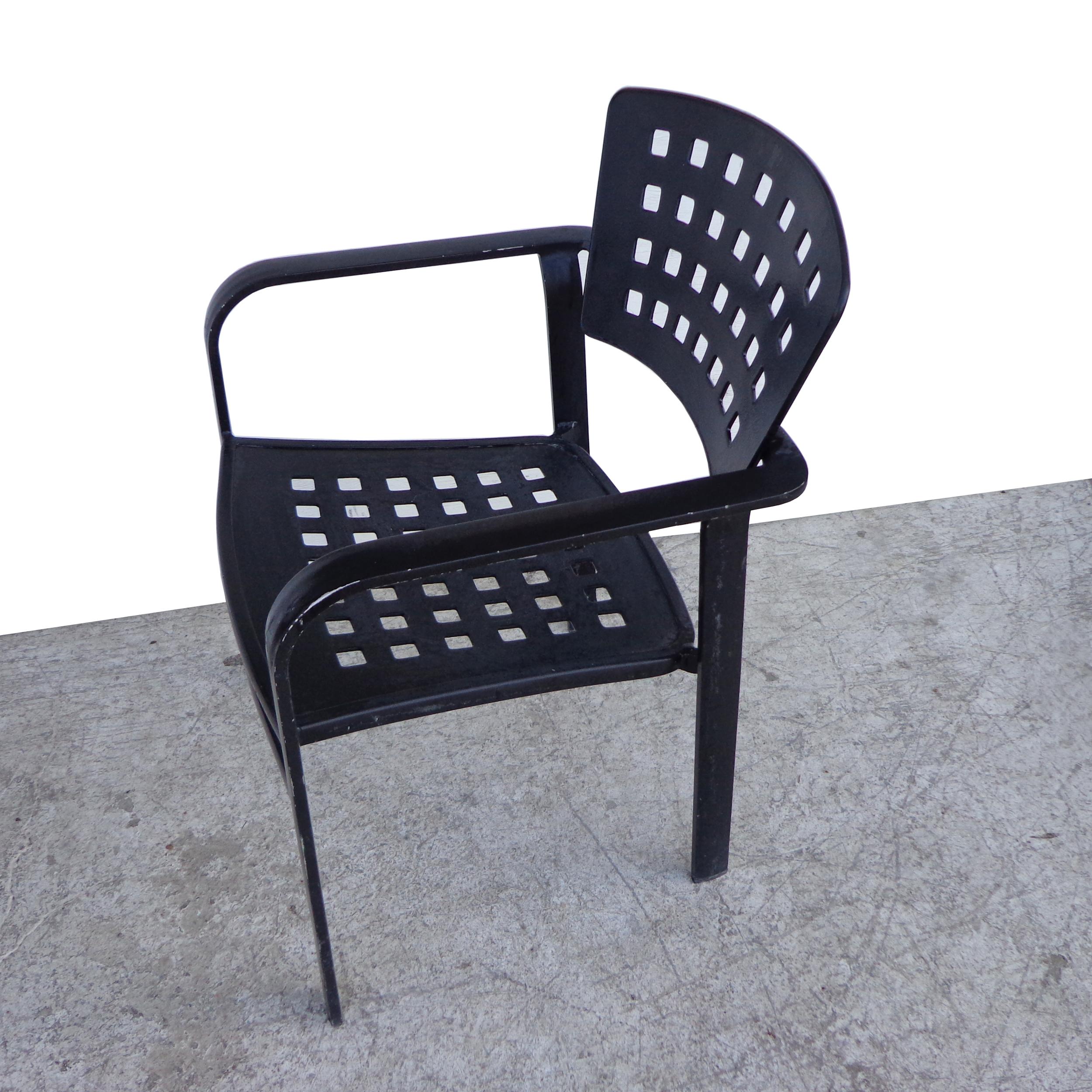 Modern Impressions Aluminum Stacking Outdoor Chair by Tropitone For Sale