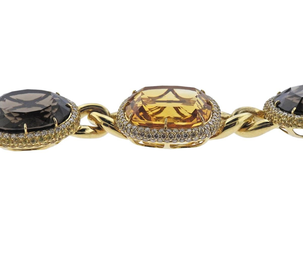 Women's Impressive 10 Carat Diamond Topaz Gold Cocktail Necklace