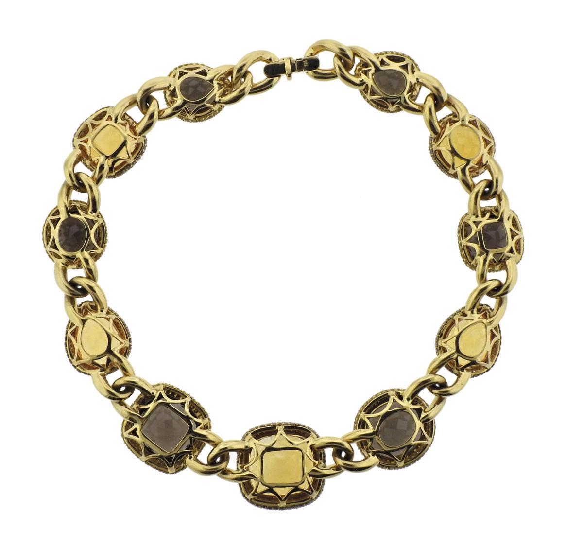 Impressive 10 Carat Diamond Topaz Gold Cocktail Necklace 2