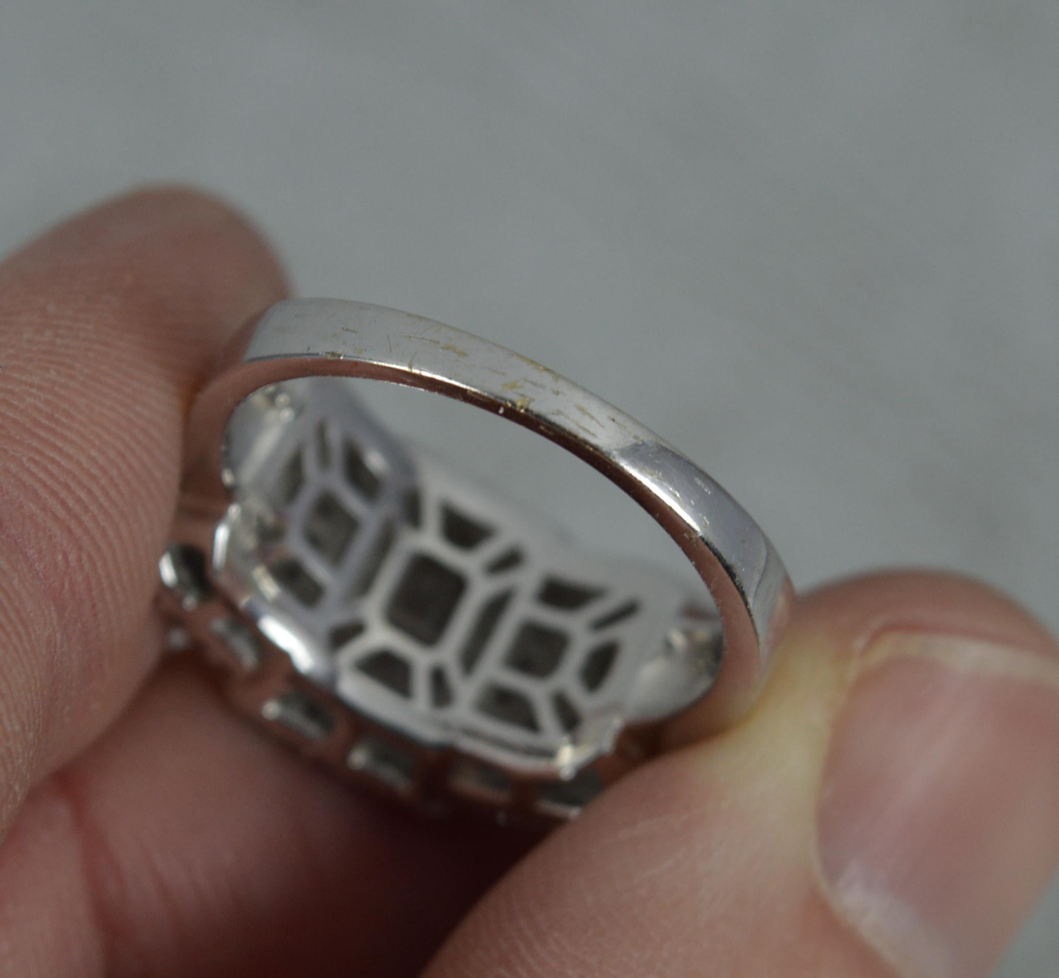 Women's Impressive 1.00 Carat Diamond 18ct White Gold Triple Cluster Ring For Sale