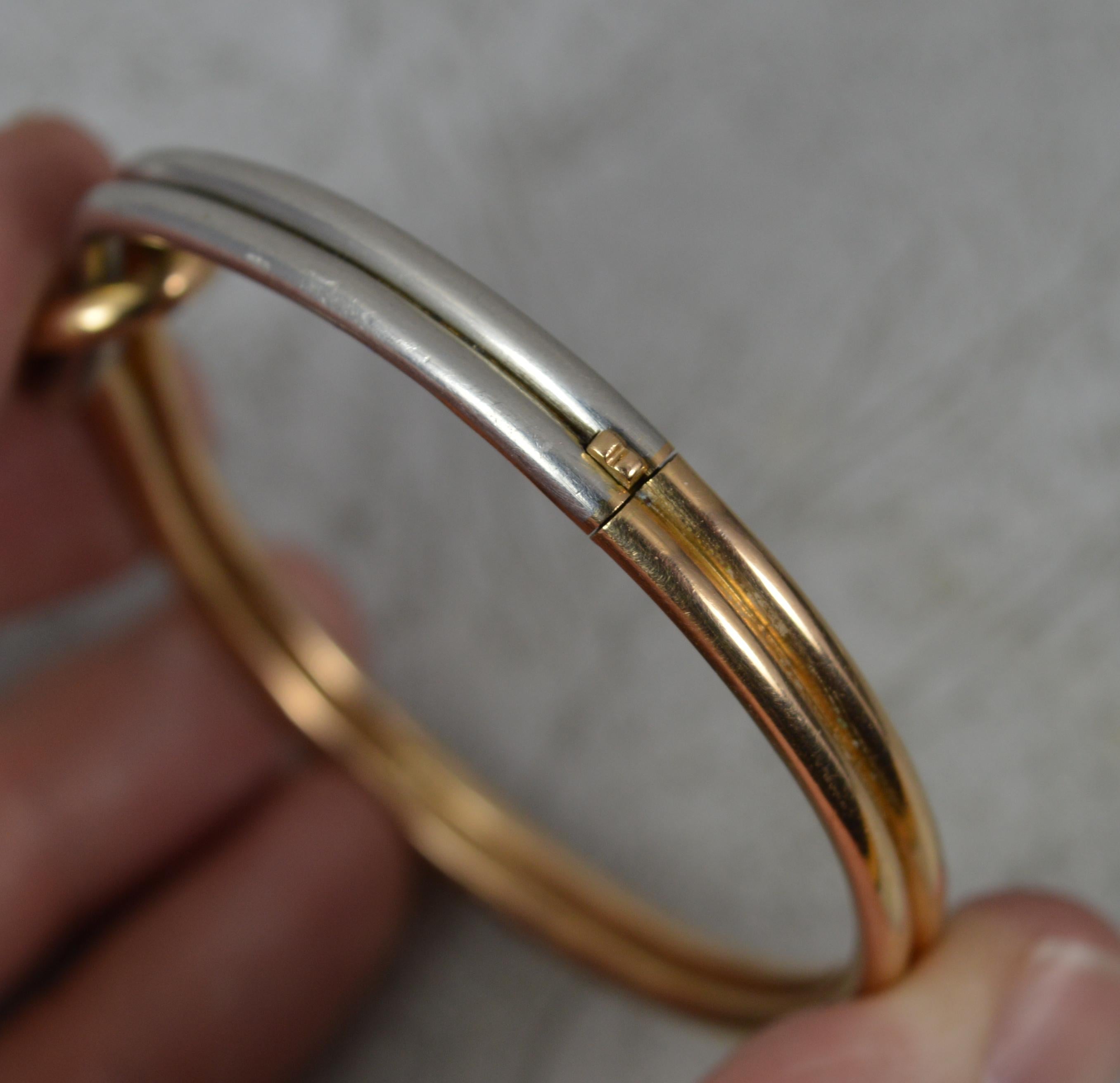 Impressive 14ct Gold and Platinum Forever Knot Bangle in Original Fitted Box 3