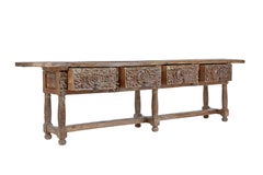 Impressive 17th Century and Later Elm and Chestnut Spanish Dresser Base