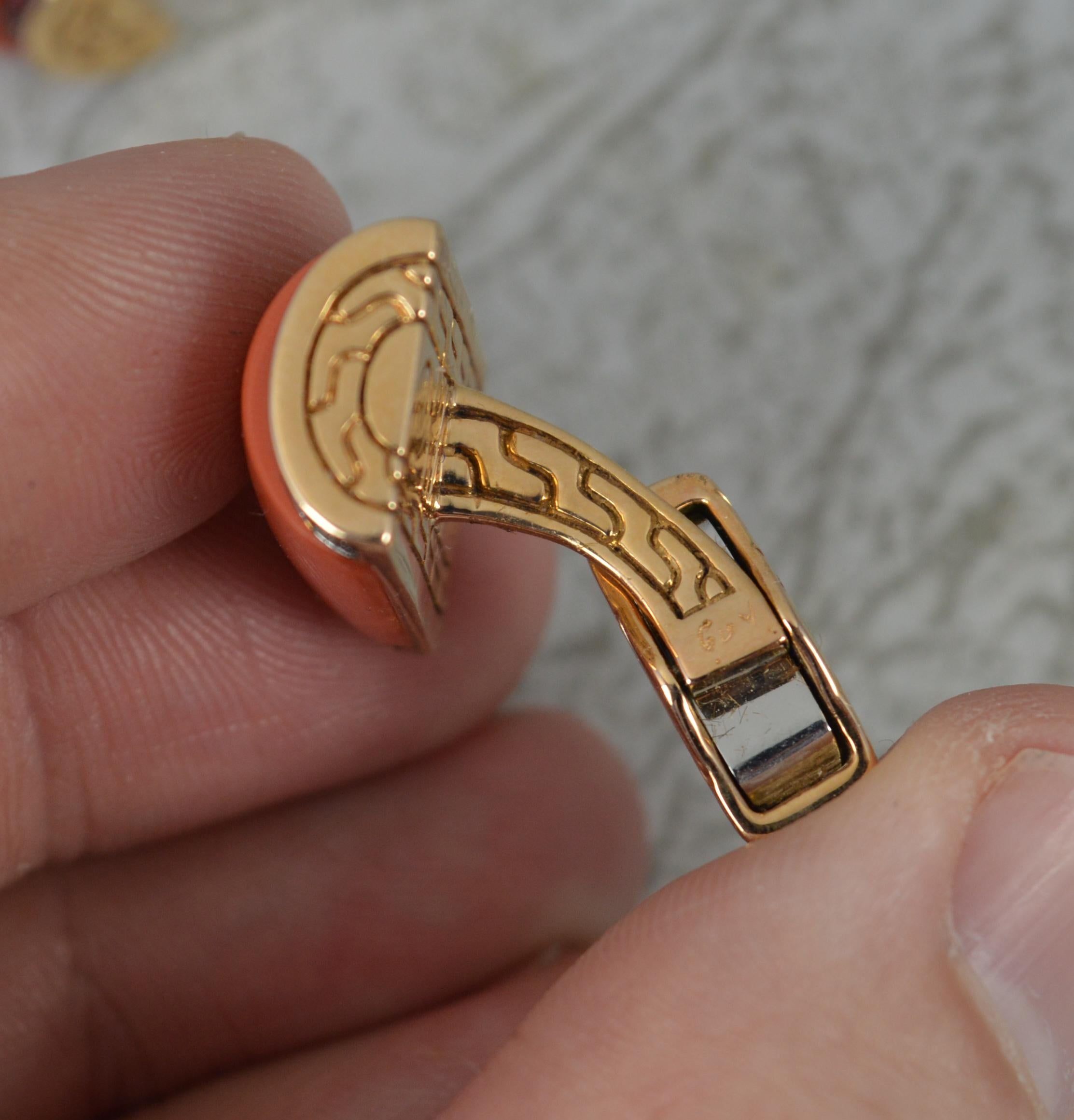 coral cufflinks