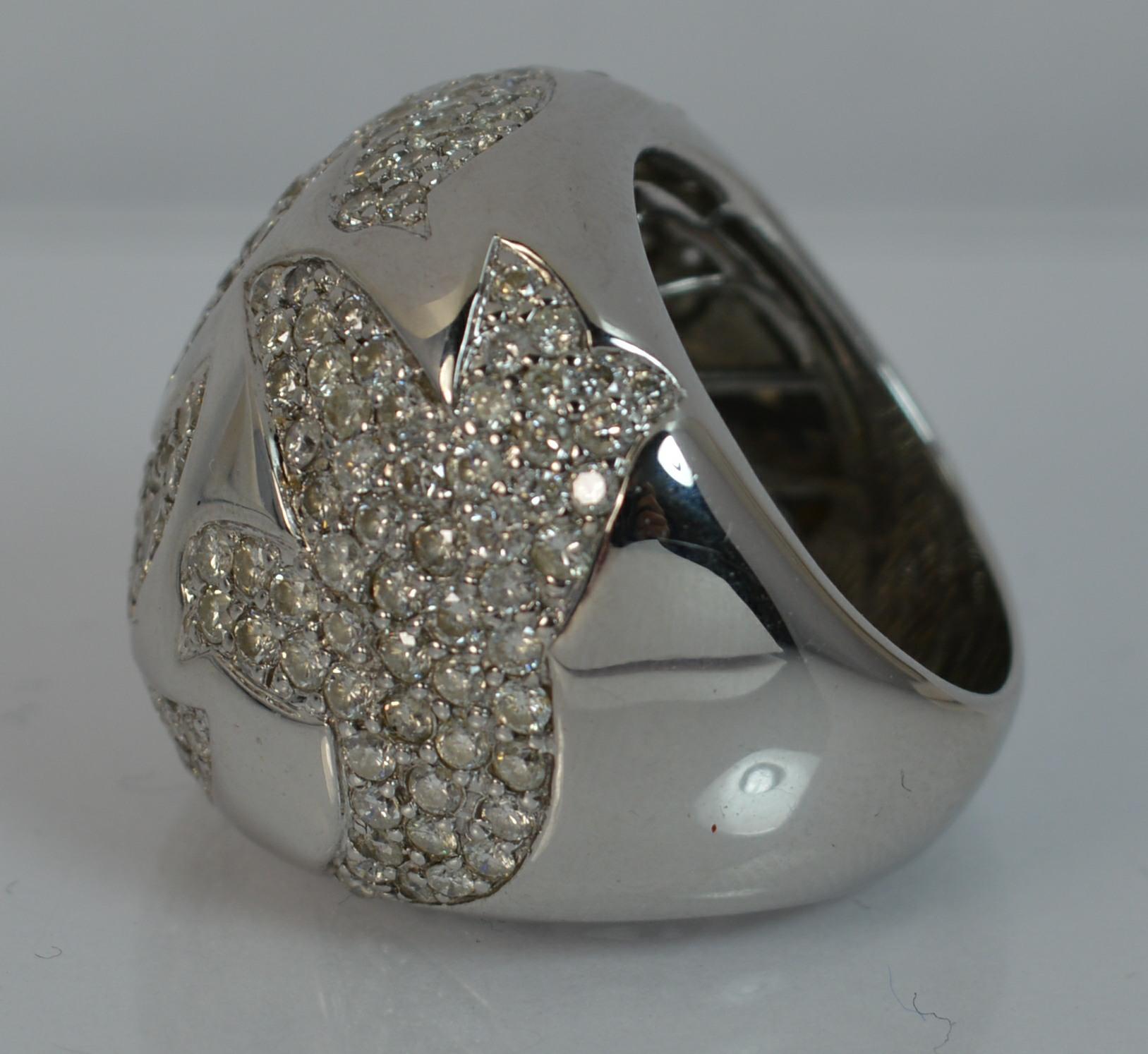 Impressive 180+ Diamond 18 Carat White Gold Cluster Cocktail Ring In Excellent Condition In St Helens, GB