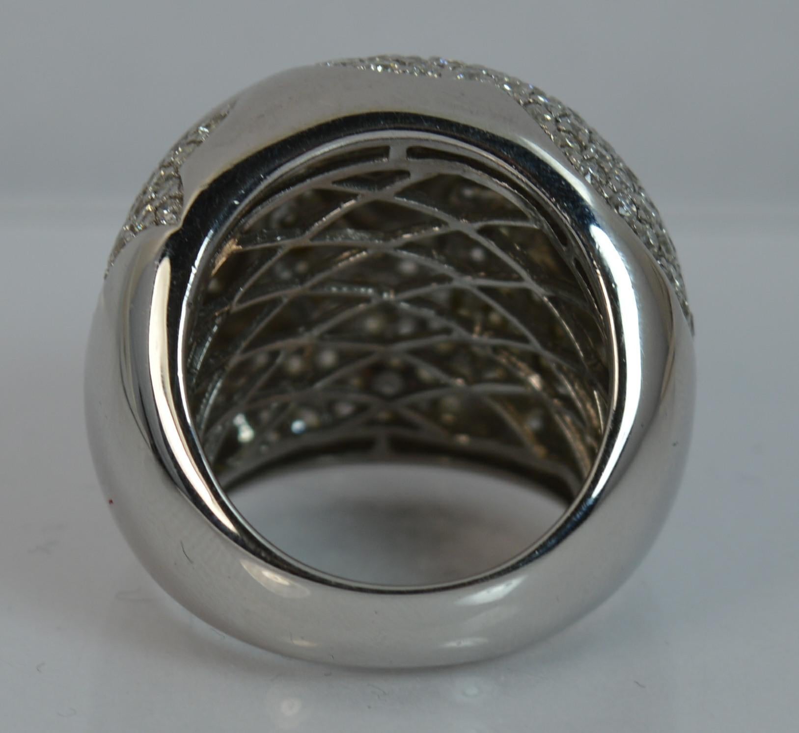 Women's Impressive 180+ Diamond 18 Carat White Gold Cluster Cocktail Ring