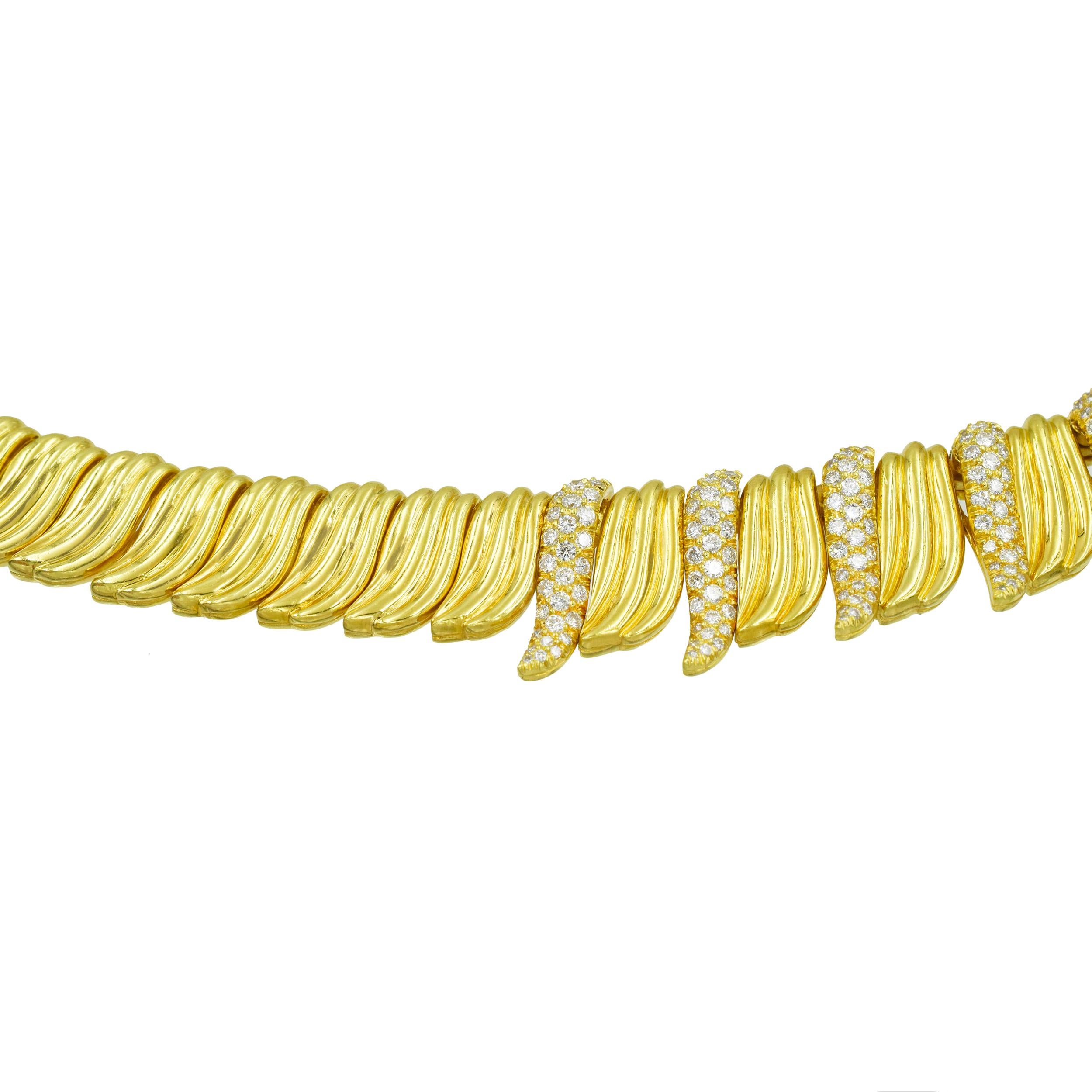 Impressionante collana in oro 18k e diamanti in vendita 1