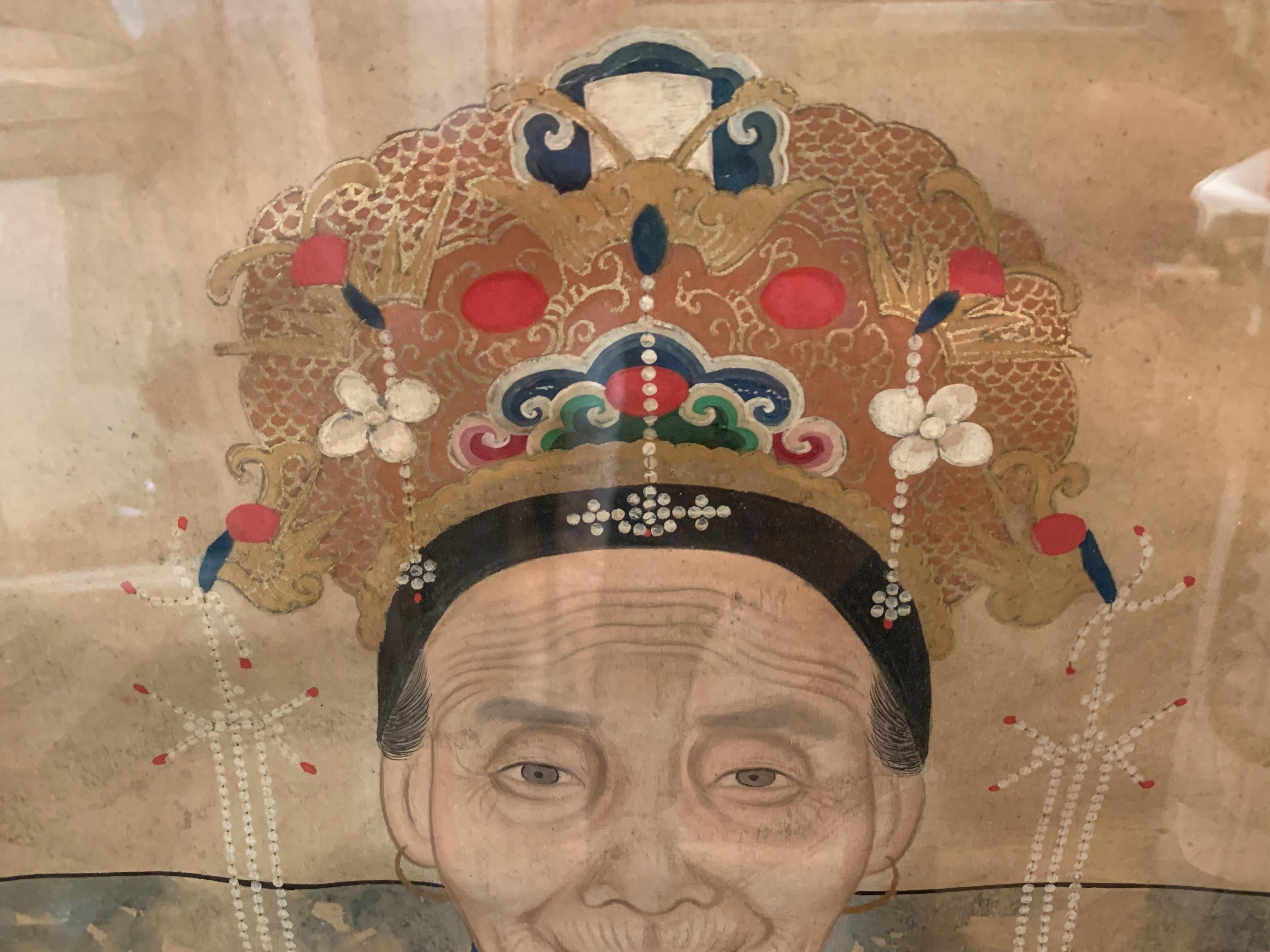 Impressive 18th Century Large Chinese Ancestral Portrait 3