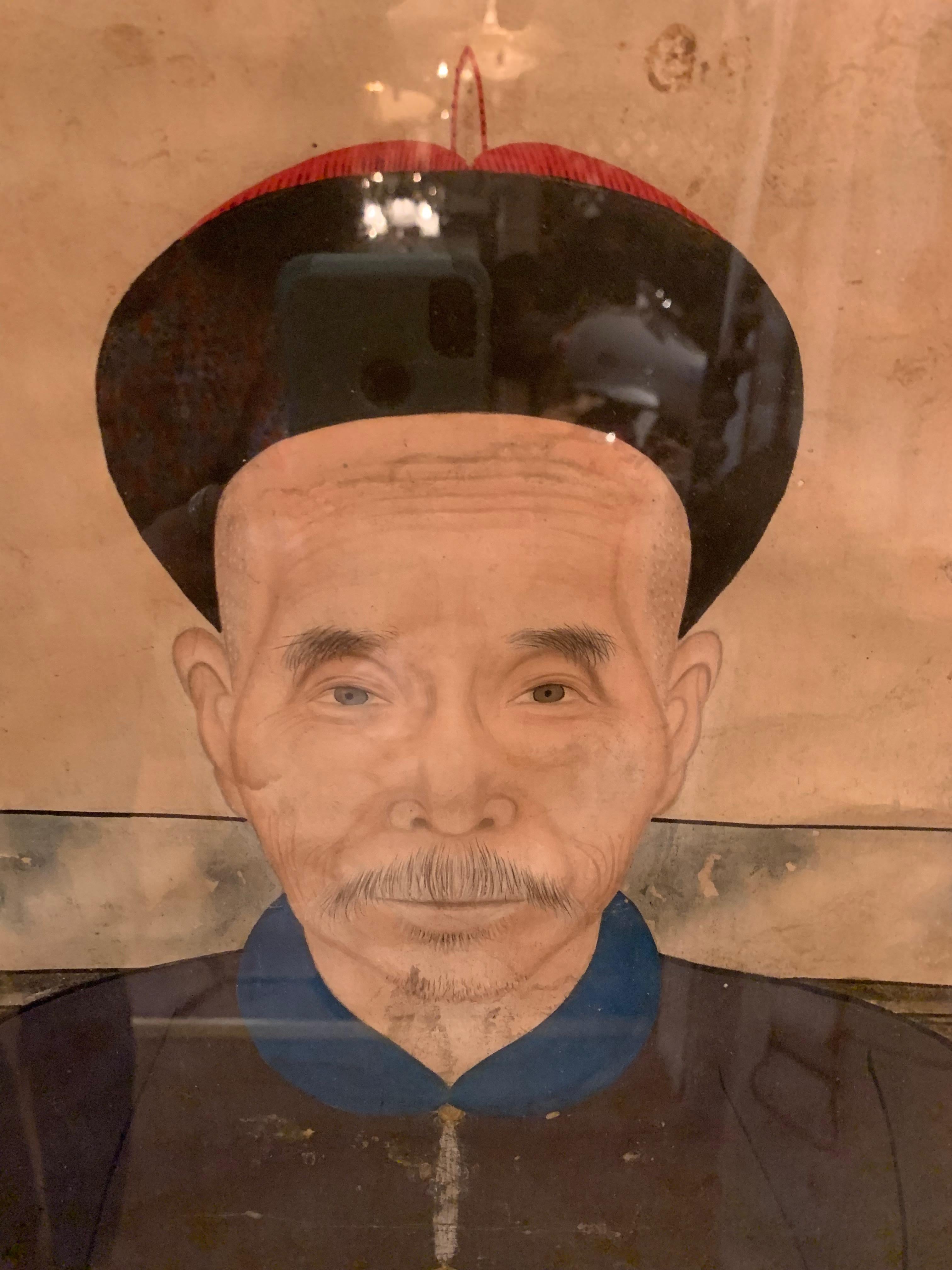 Chinese Export Impressive 18th Century Large Chinese Ancestral Portrait