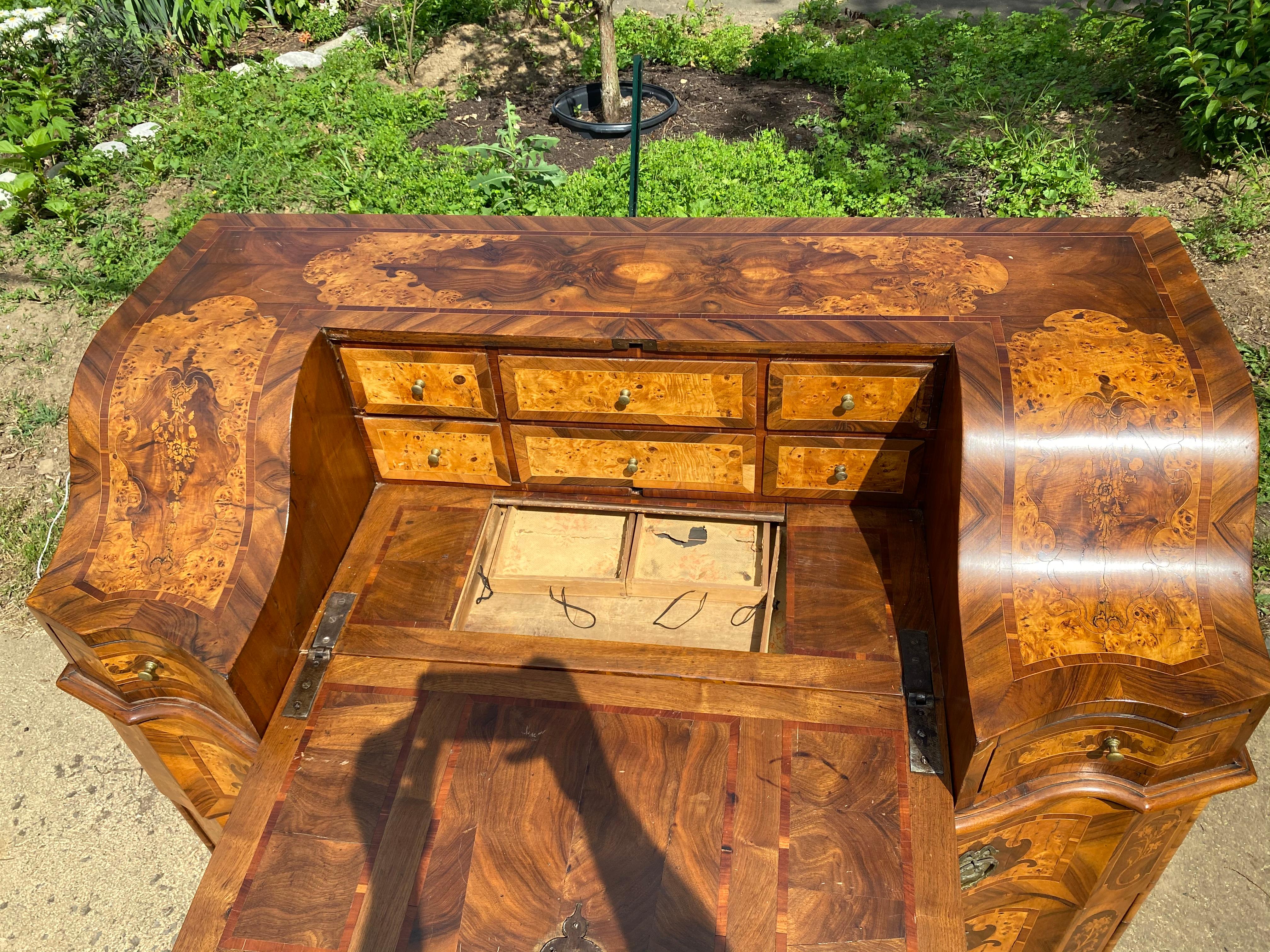 Impressive 18th Century Northern Italian Inlaid Bureau with Secretary Desk 4