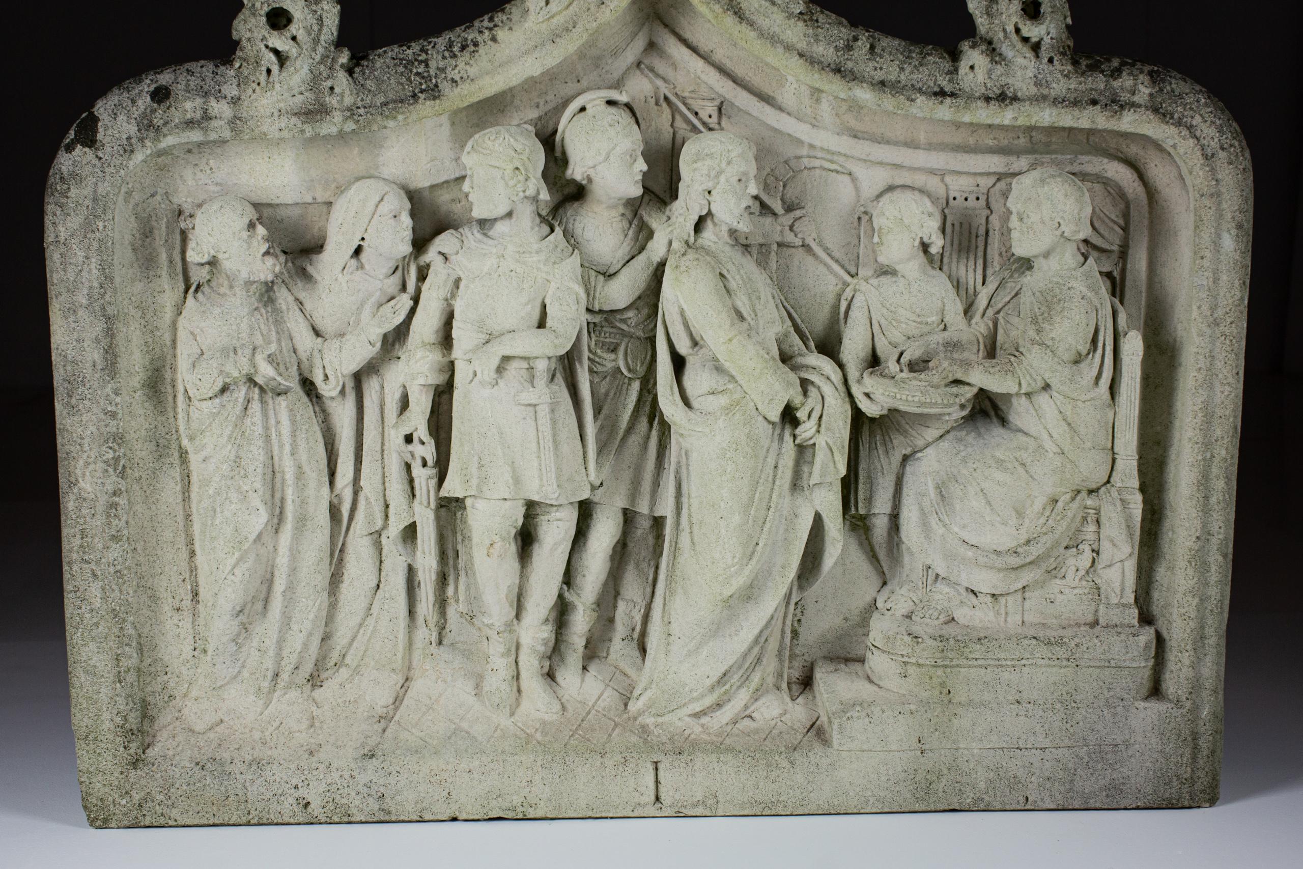 Impressionnant relief en pierre sculptée du 18e siècle ou plus antérieur de la Condemnation en vente 11