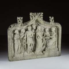 Impressive 18th Century or Earlier Carved Stone Relief of the Condemnation.