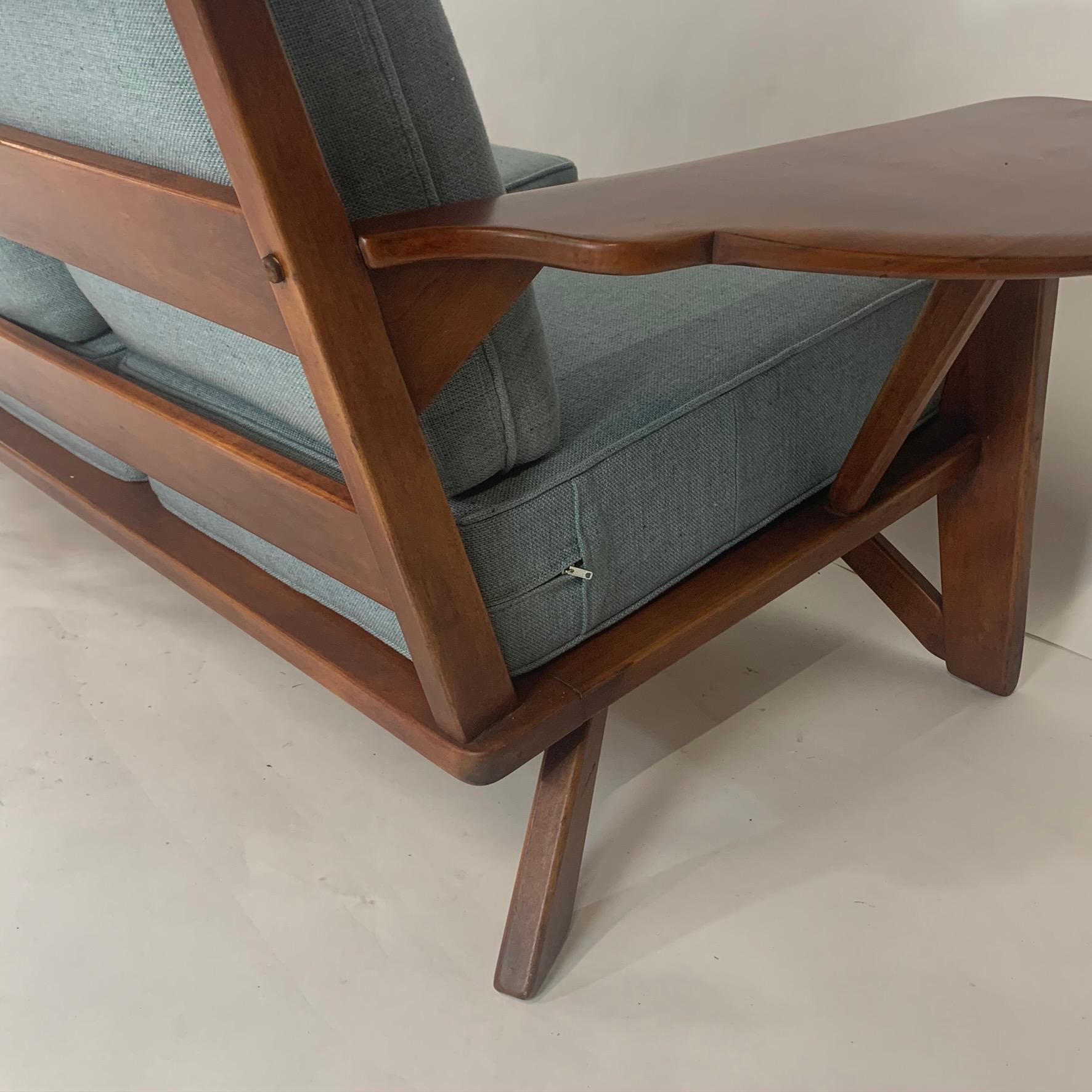 Impressive 1930s Cushman Maple Paddle Arm Sofa Designed by William DeVries 5