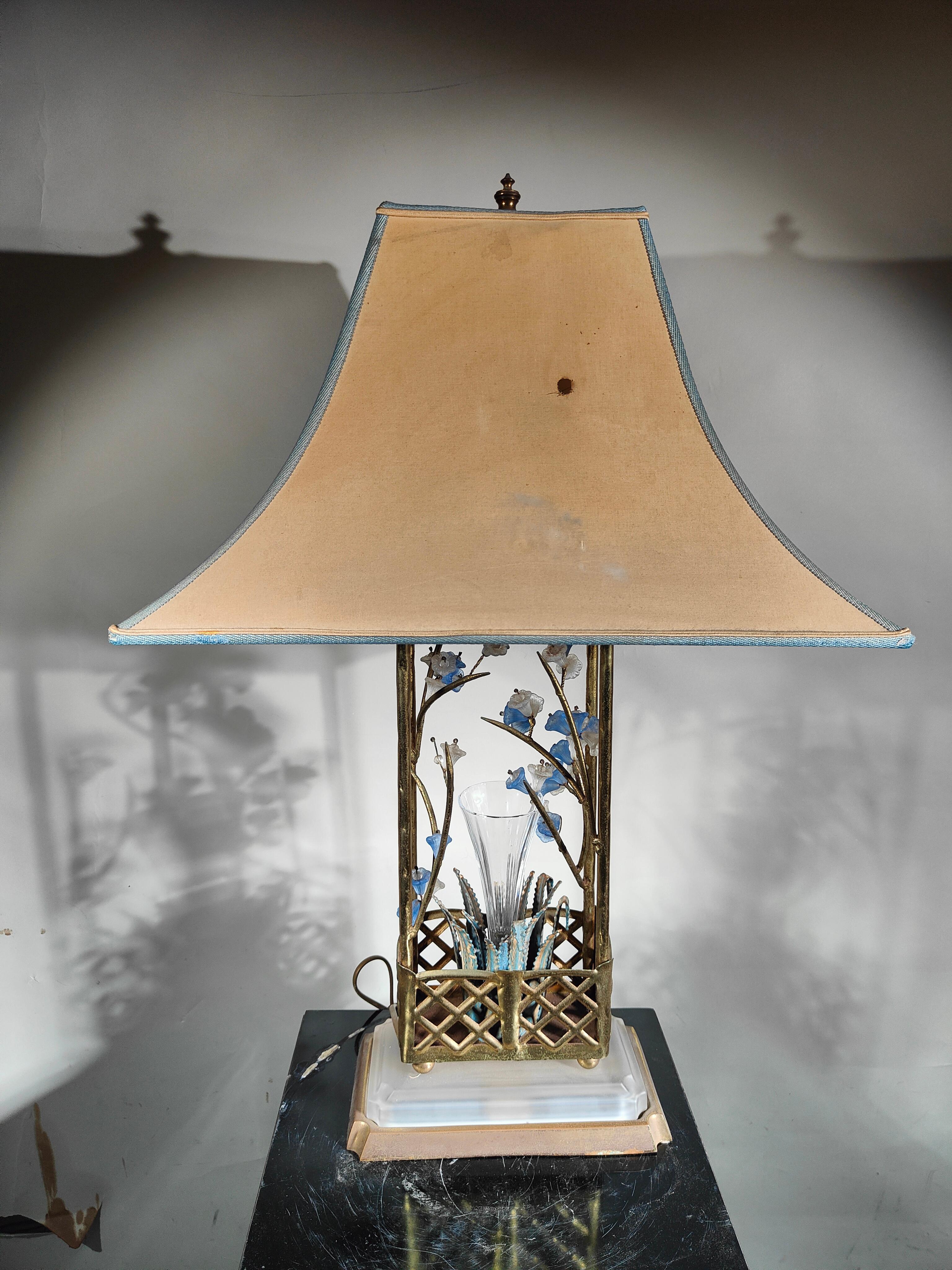 Impressive 1950s Jansen Lamp: Timeless Elegance in Crystal and Brass For Sale 6