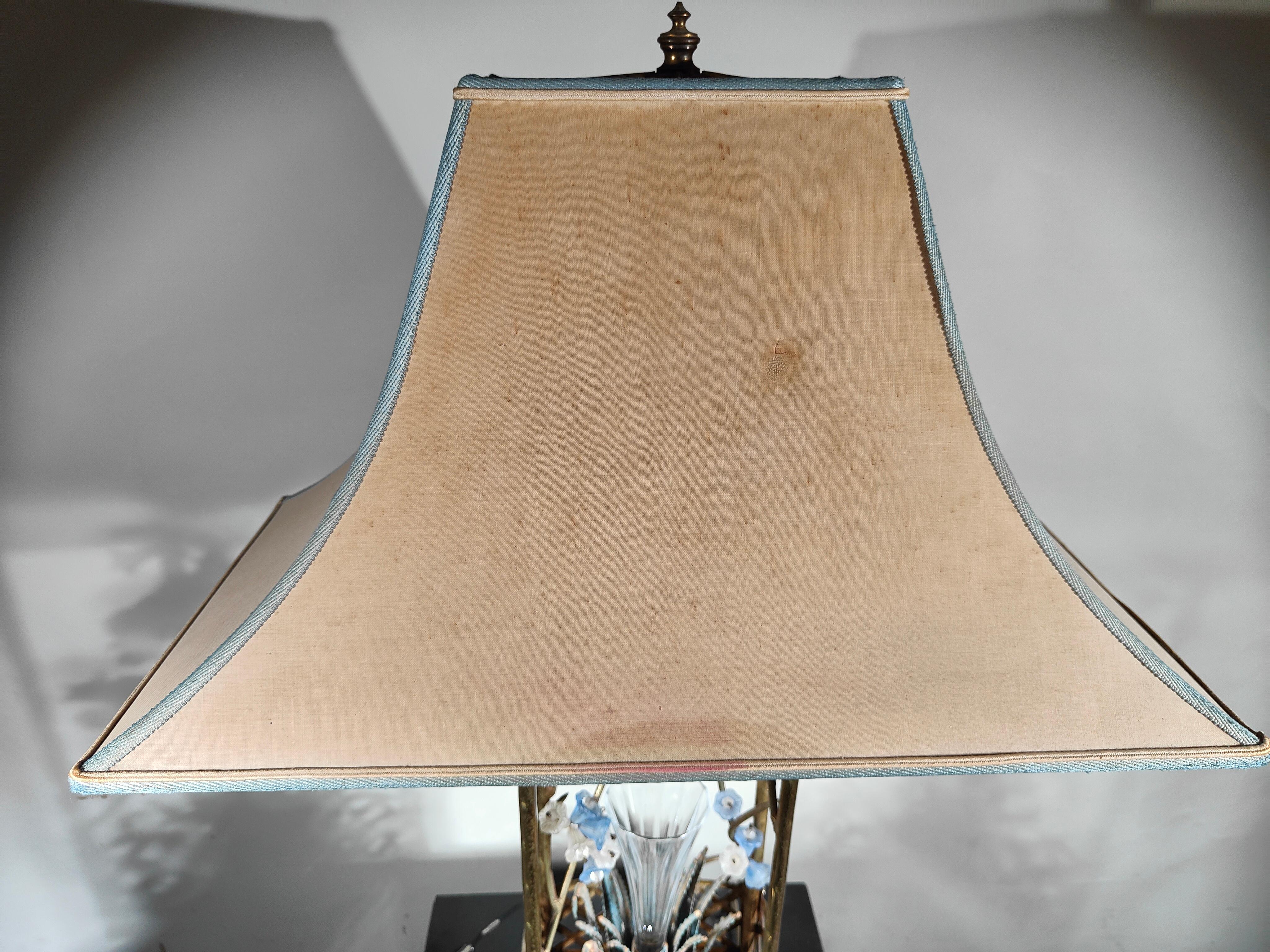 Impressive 1950s Jansen Lamp: Timeless Elegance in Crystal and Brass For Sale 1