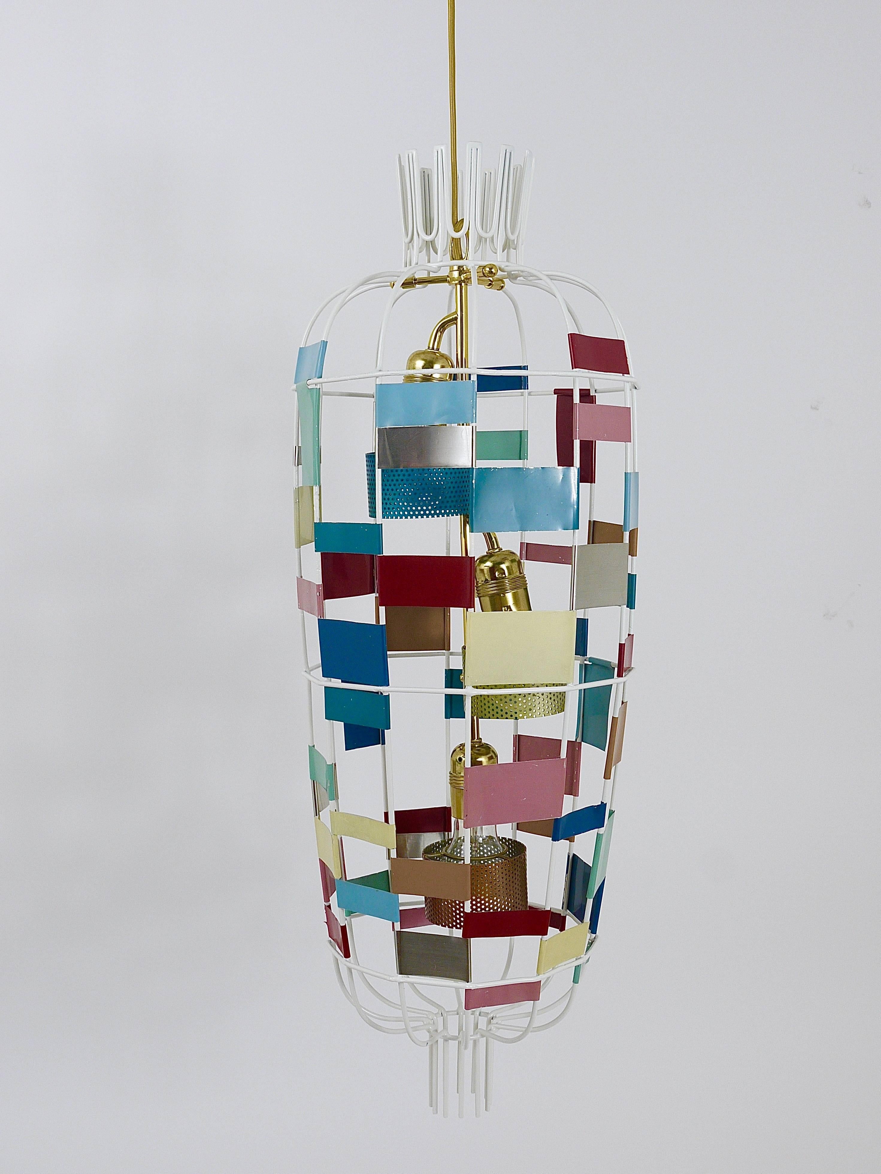 French Impressive 1950s Midcentury Chandelier in the Style of Jacques Biny, Luminalite
