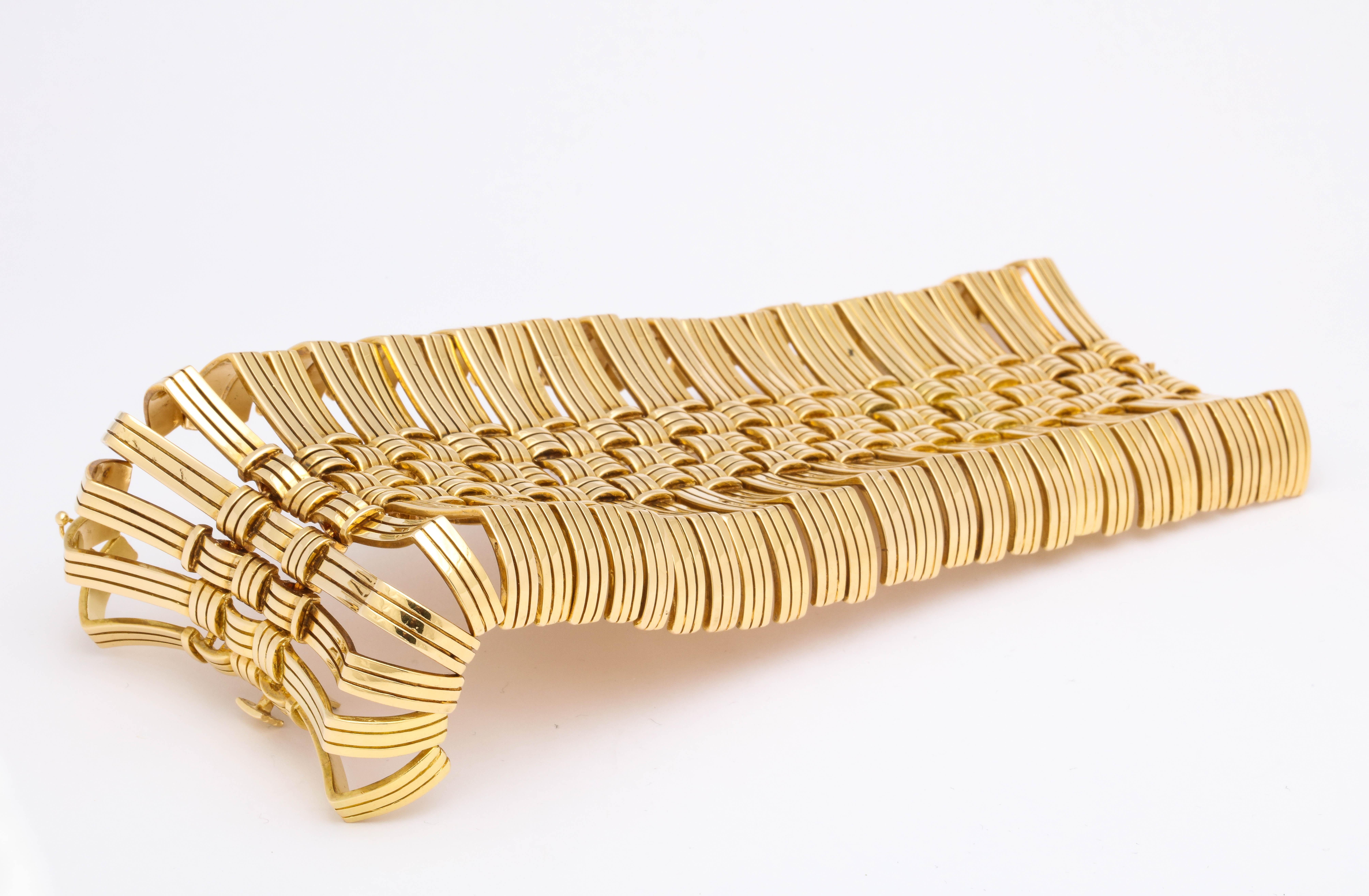 Impressive 1970s Custom Order Cartier Gold Bracelet For Sale 2