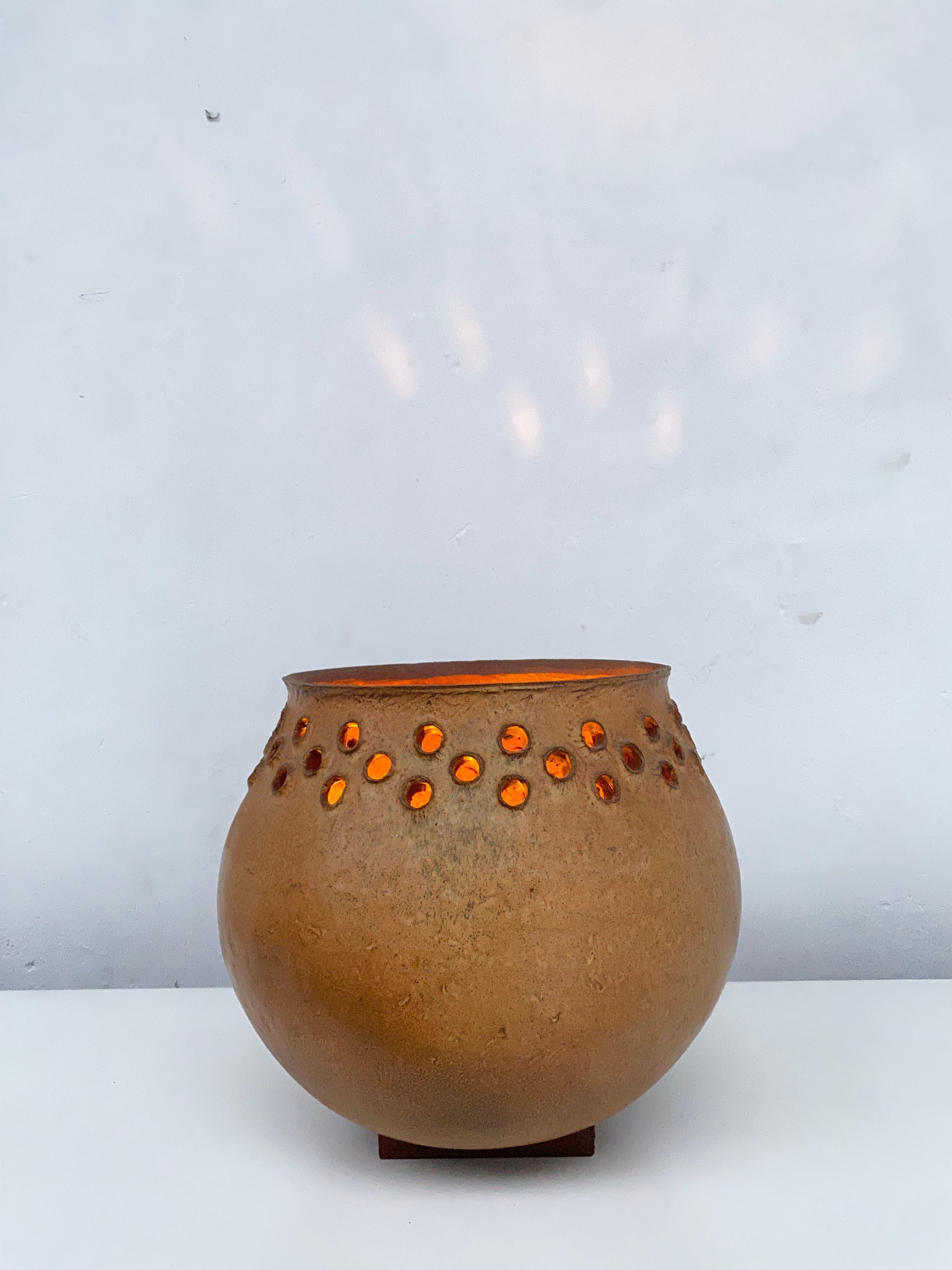 Beeindruckende Studio Pottery-Tischlampe aus Keramik, 1970er Jahre im Angebot 7