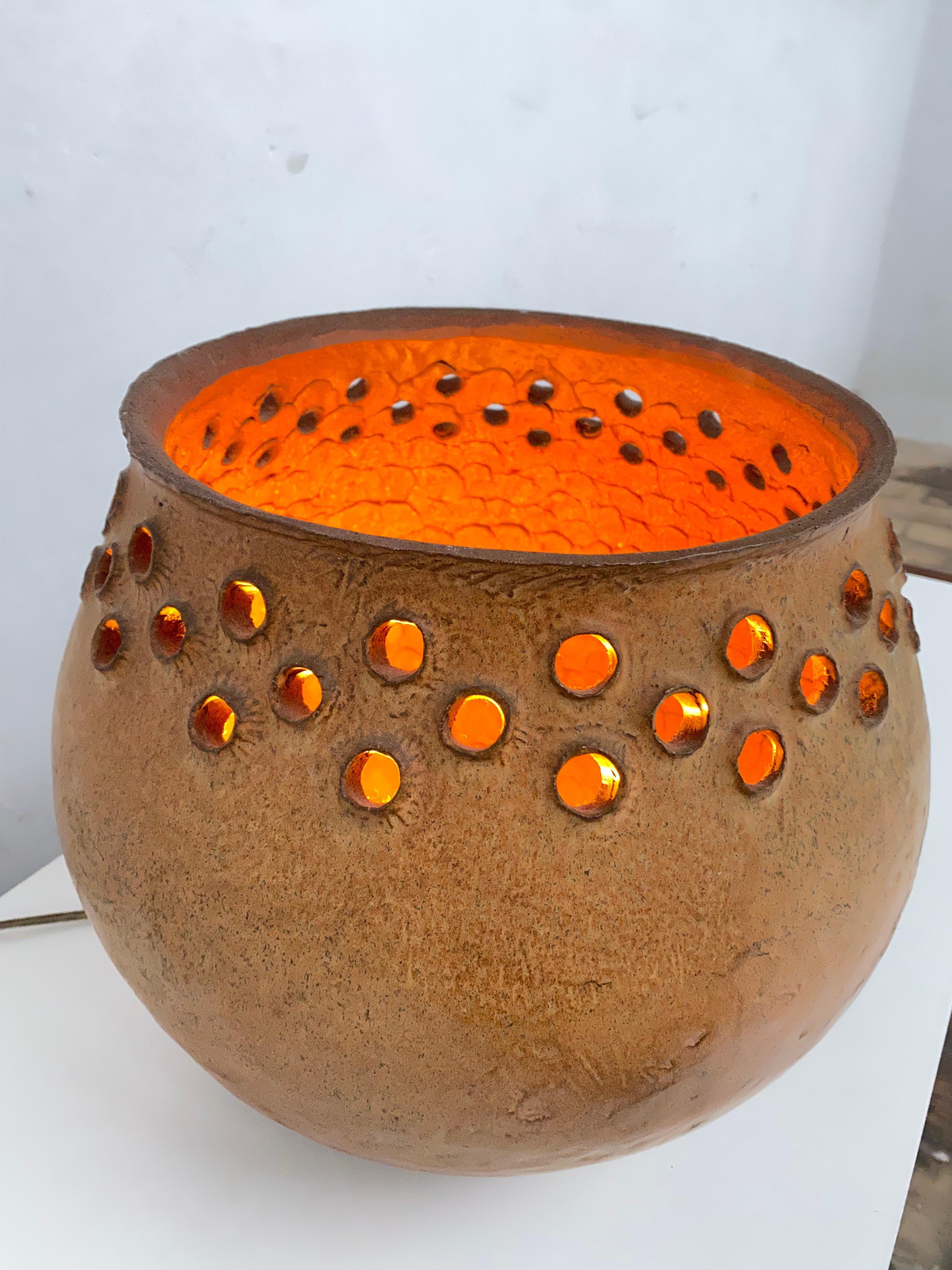 Impressive 1970's Studio Pottery Artisan Made Ceramic Table Lamp For Sale 10