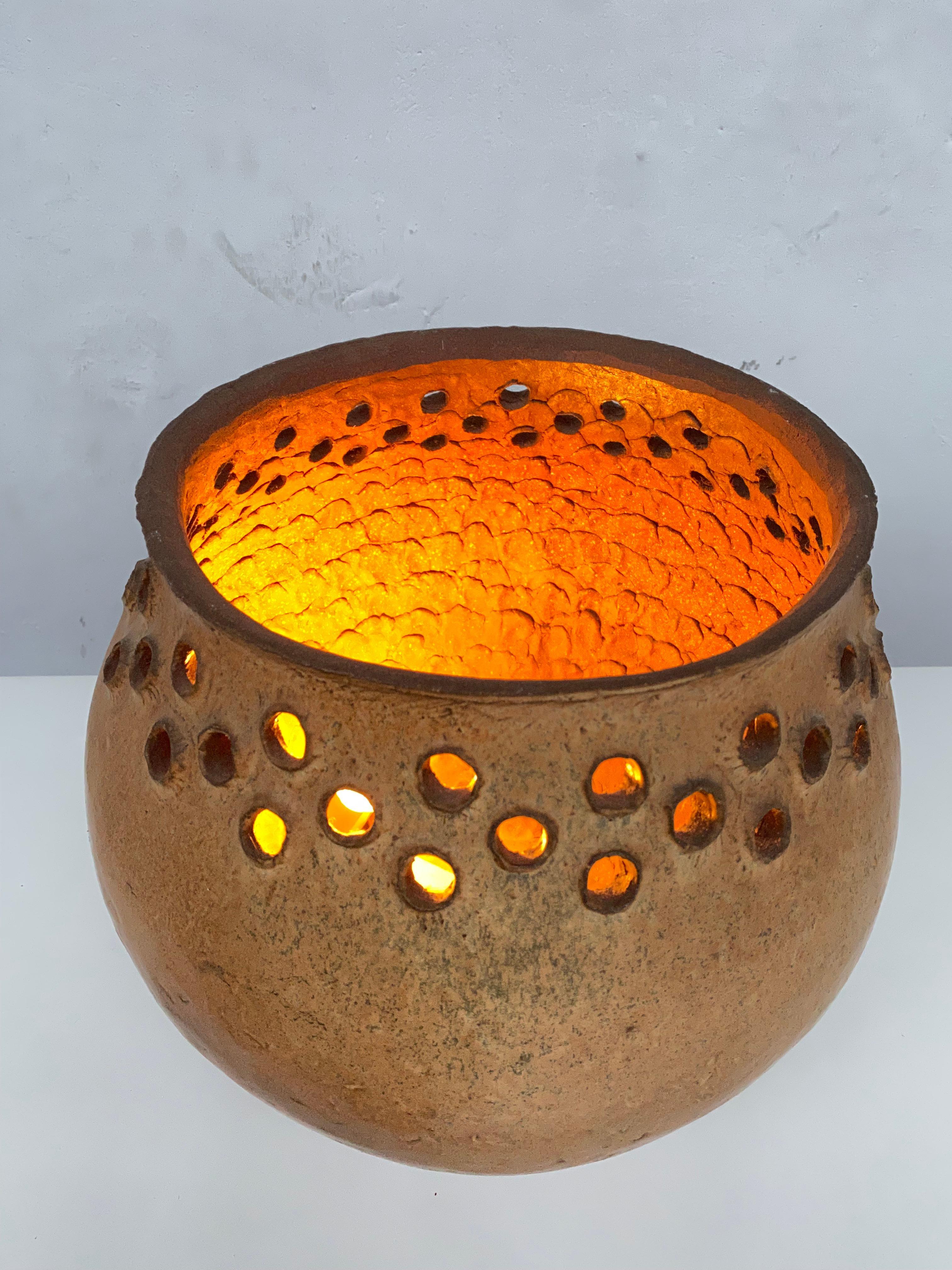 Hand-Crafted Impressive 1970's Studio Pottery Artisan Made Ceramic Table Lamp For Sale