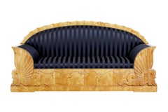 Impressive 19th Century Empire Carved Birch Sofa