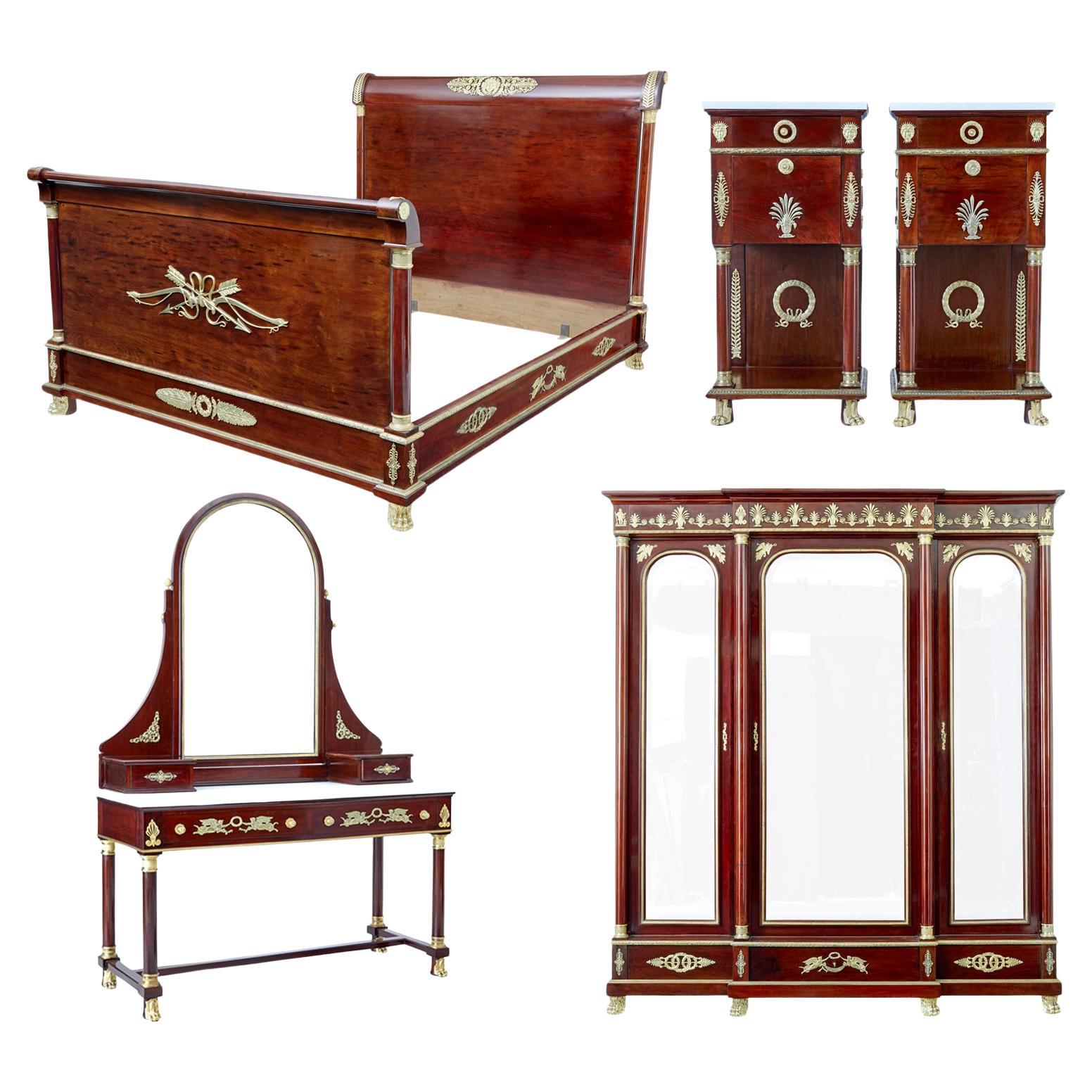 Impressive 19th century french empire revival 5 piece bedroom suite