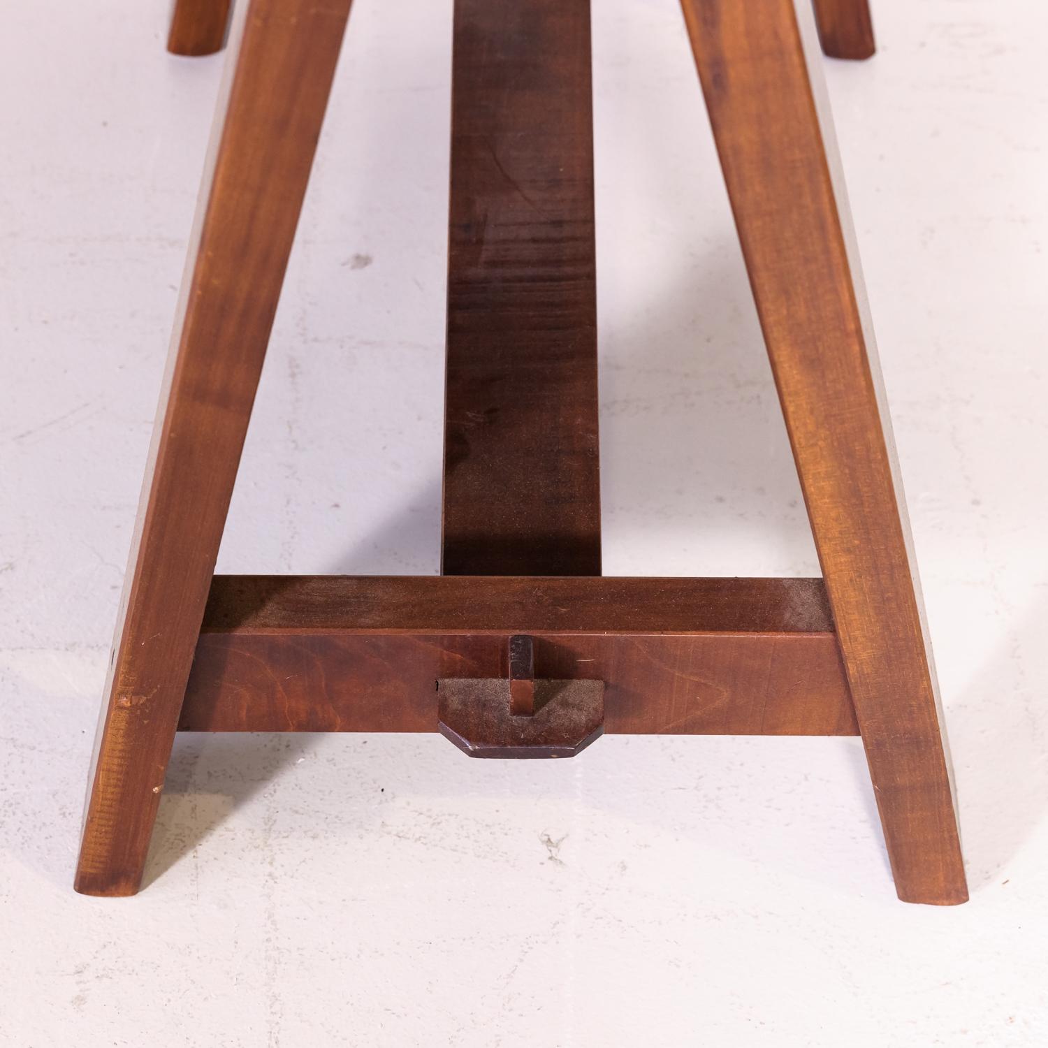Trestle-Tisch aus aufgearbeitetem französischem Kirschbaumholz mit natürlicher Kante aus dem 19. Jahrhundert  9