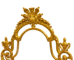 Impressive 19th century Hand carved Wood & Gilt Decorated Frame Wall Mirror
