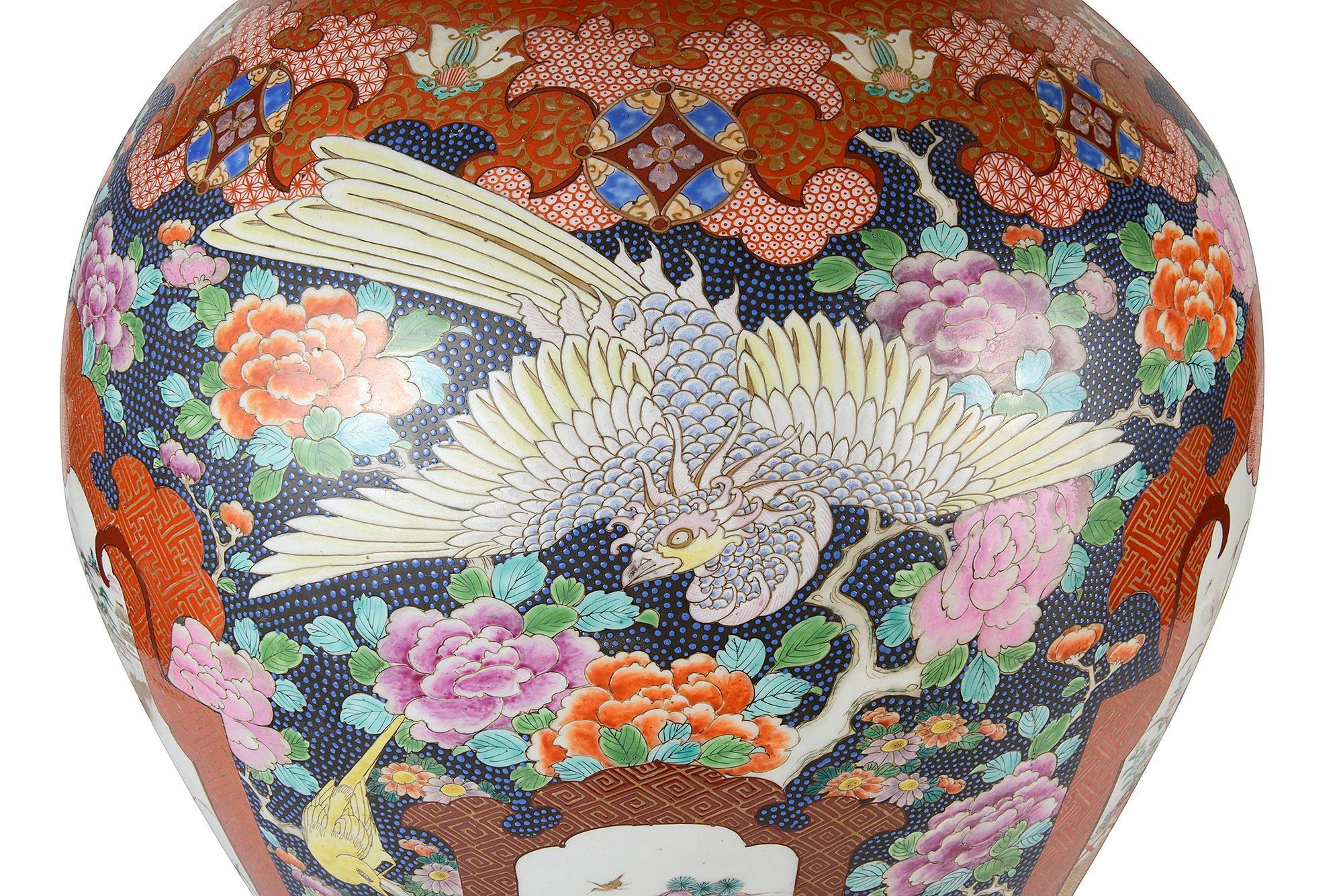 Porcelain Impressive 19th Century Imari lidded vase For Sale