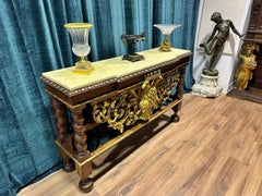 Impressive 19th Century Italian Walnut Wall Table