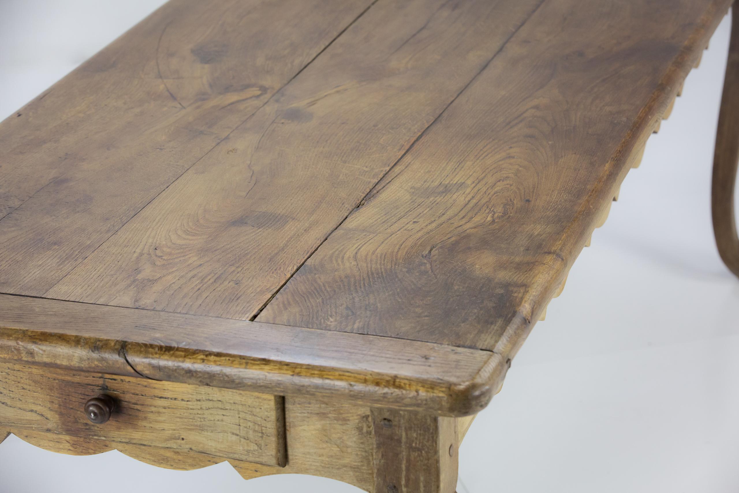 Impressive 19th Century Louis XV style Country Farmhouse Table For Sale 7