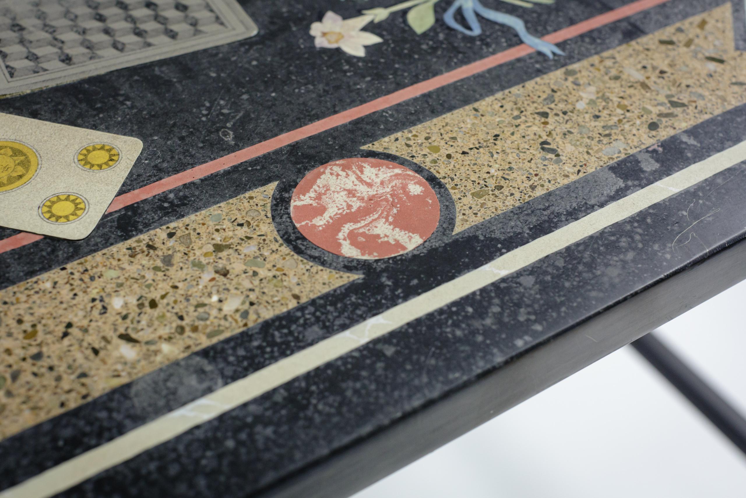 Impressionnante table en trompe l'oeil de Scagliola du 19e siècle en vente 6