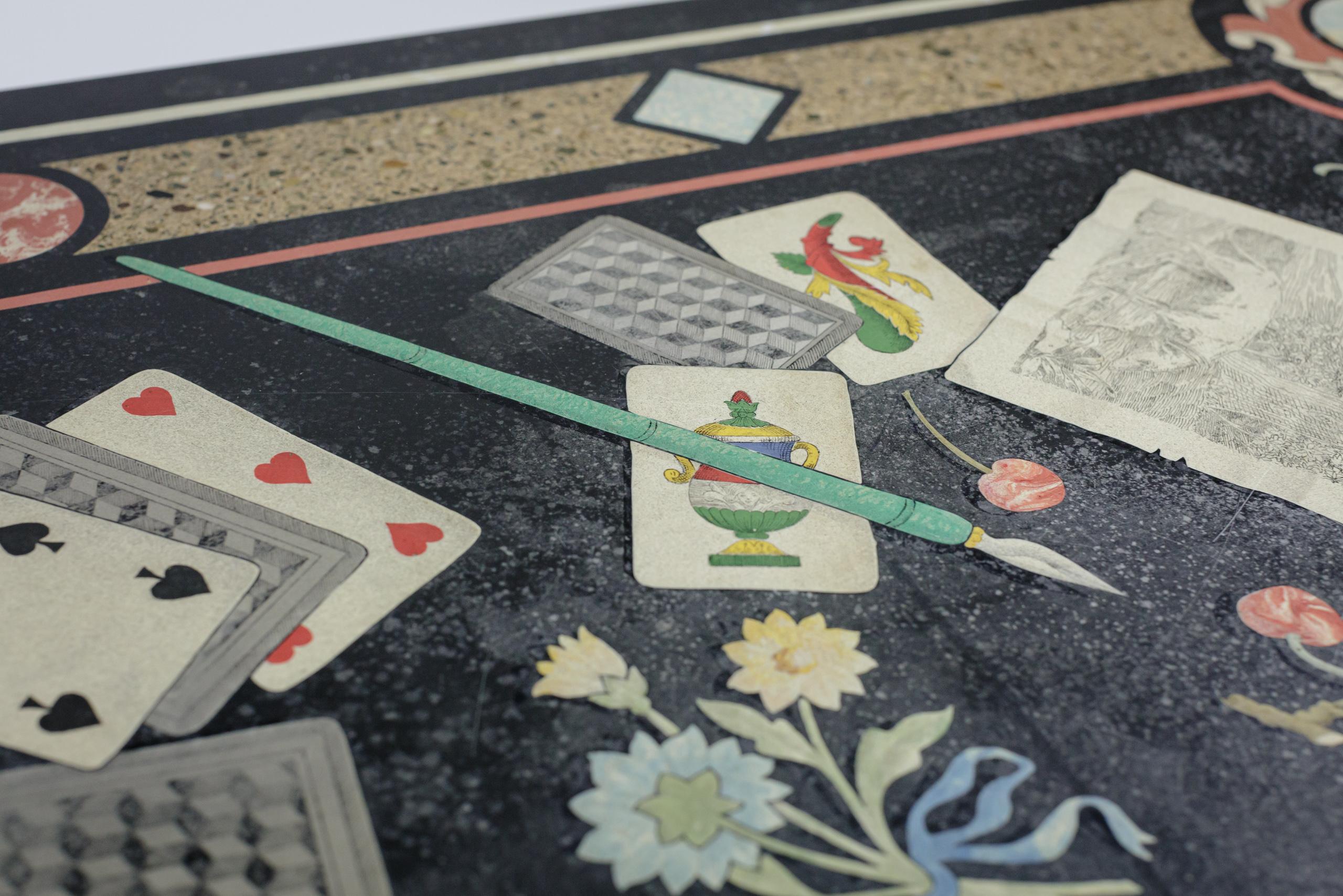 Impressionnante table en trompe l'oeil de Scagliola du 19e siècle en vente 8