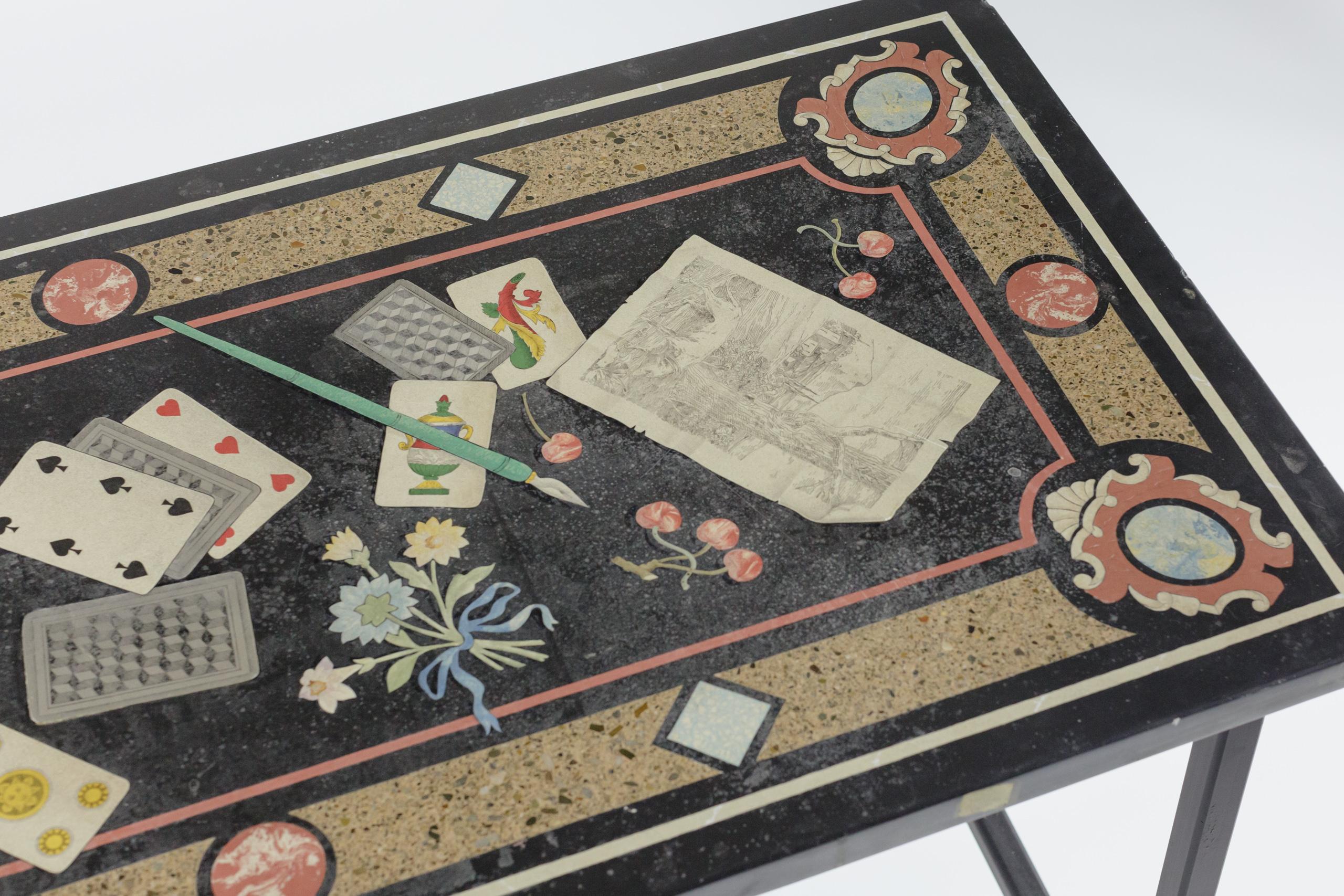 Impressionnante table en trompe l'oeil de Scagliola du 19e siècle État moyen - En vente à Pease pottage, West Sussex