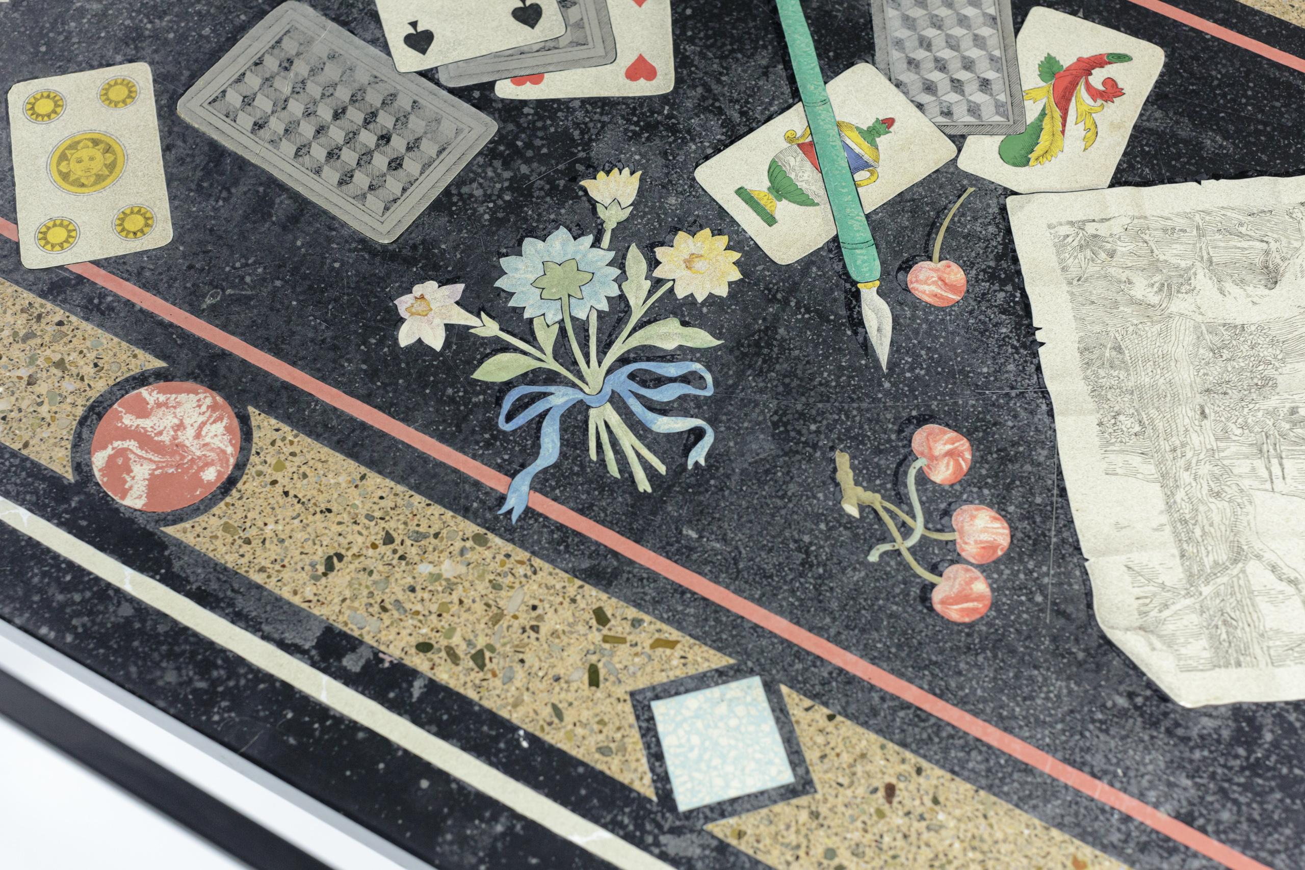 Impressionnante table en trompe l'oeil de Scagliola du 19e siècle en vente 3