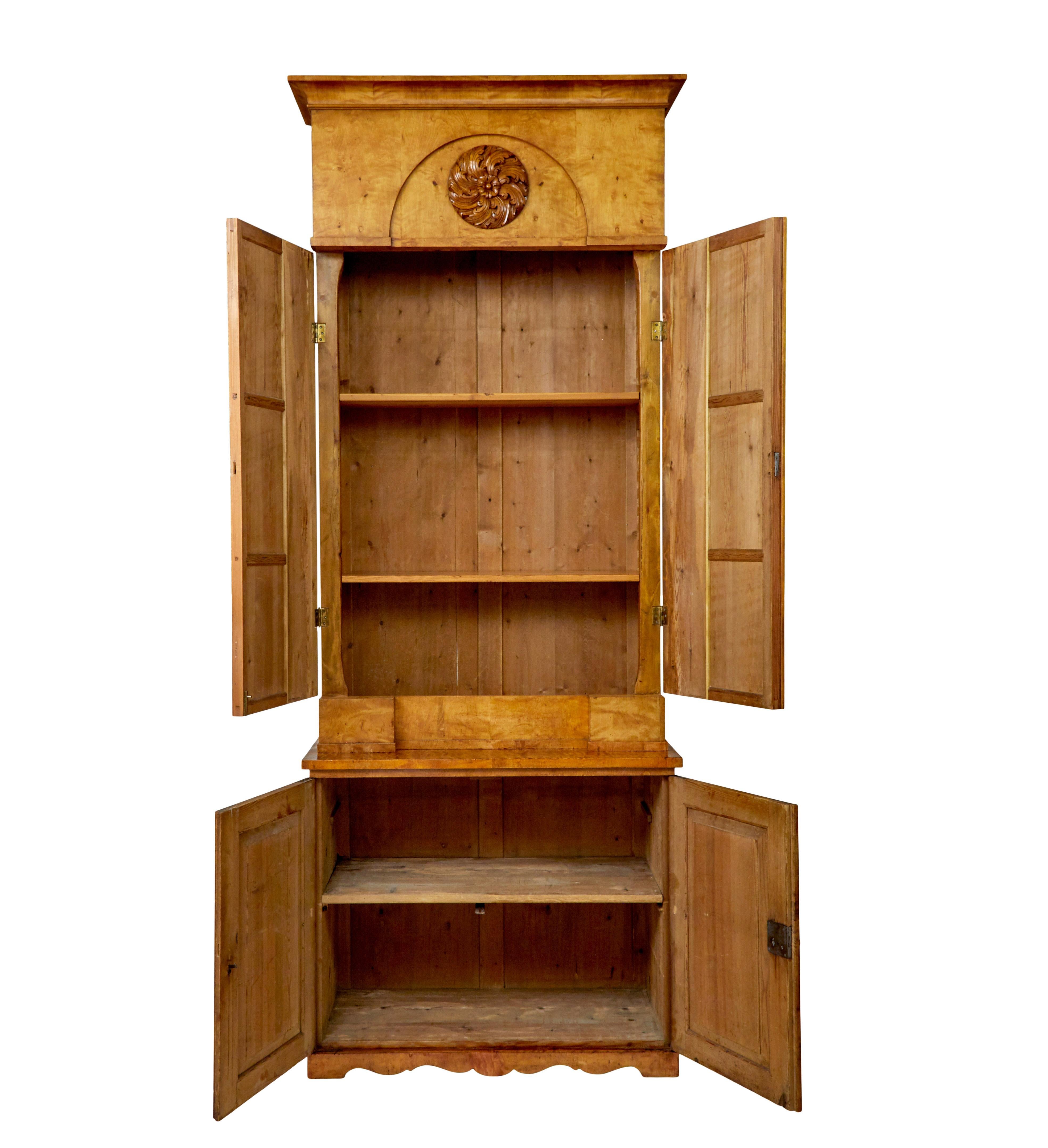 Empire Impressive 19th century Swedish birch architectural cabinet For Sale