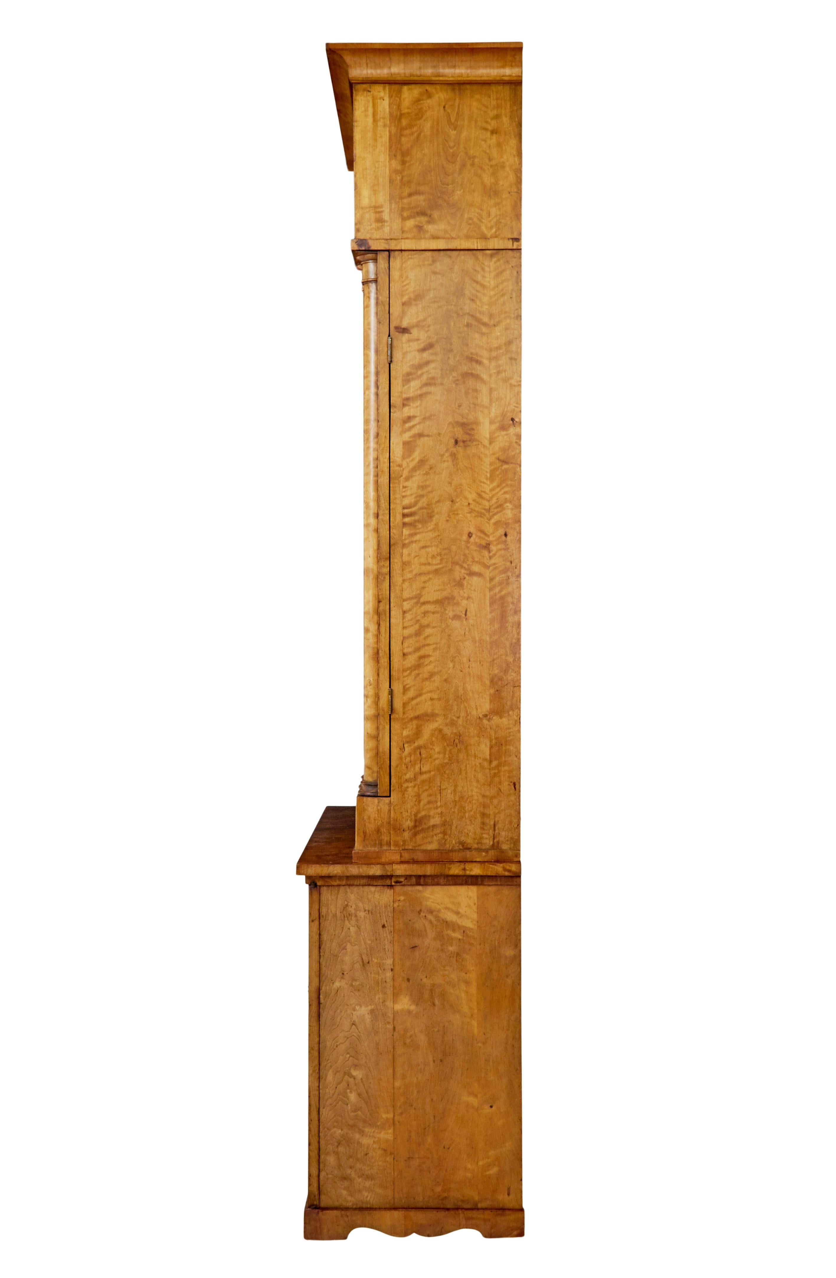 19th Century Impressive 19th century Swedish birch architectural cabinet For Sale