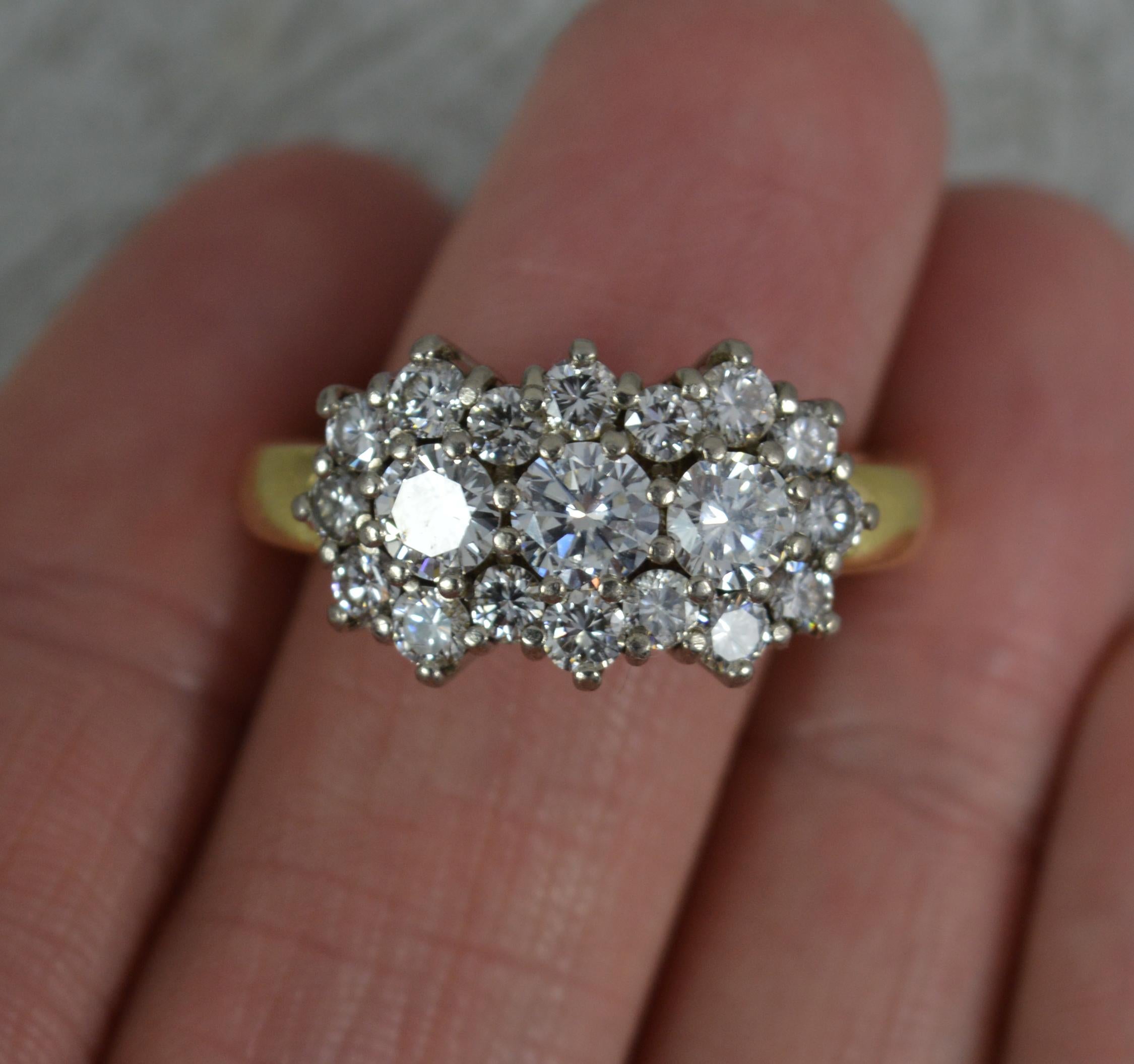 Impressive 2.00ct Diamond and 18ct Gold Cluster Ring 3