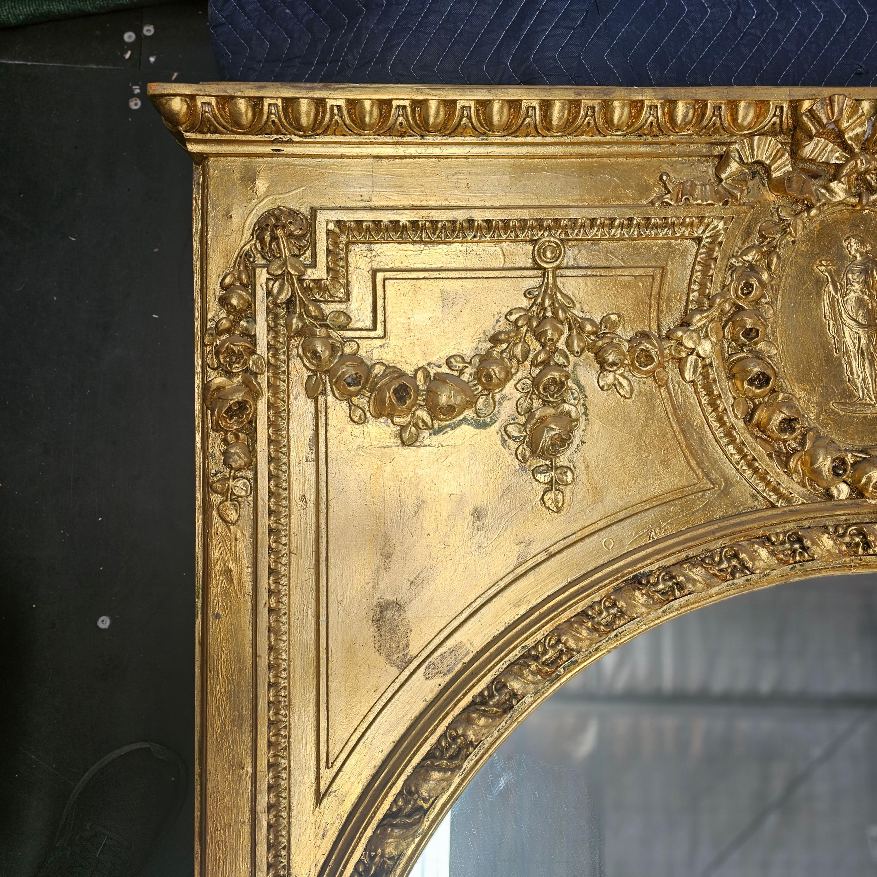 Impressive 20th Century Bespoke Large Gold Leaf Louis XVI Style French Trumeau Mirror

c. 1960's, Australia

Created by Australian renowned furniture maker William White, is this absolute one of a kind, handcrafted Louis XVI Style French Trumeau