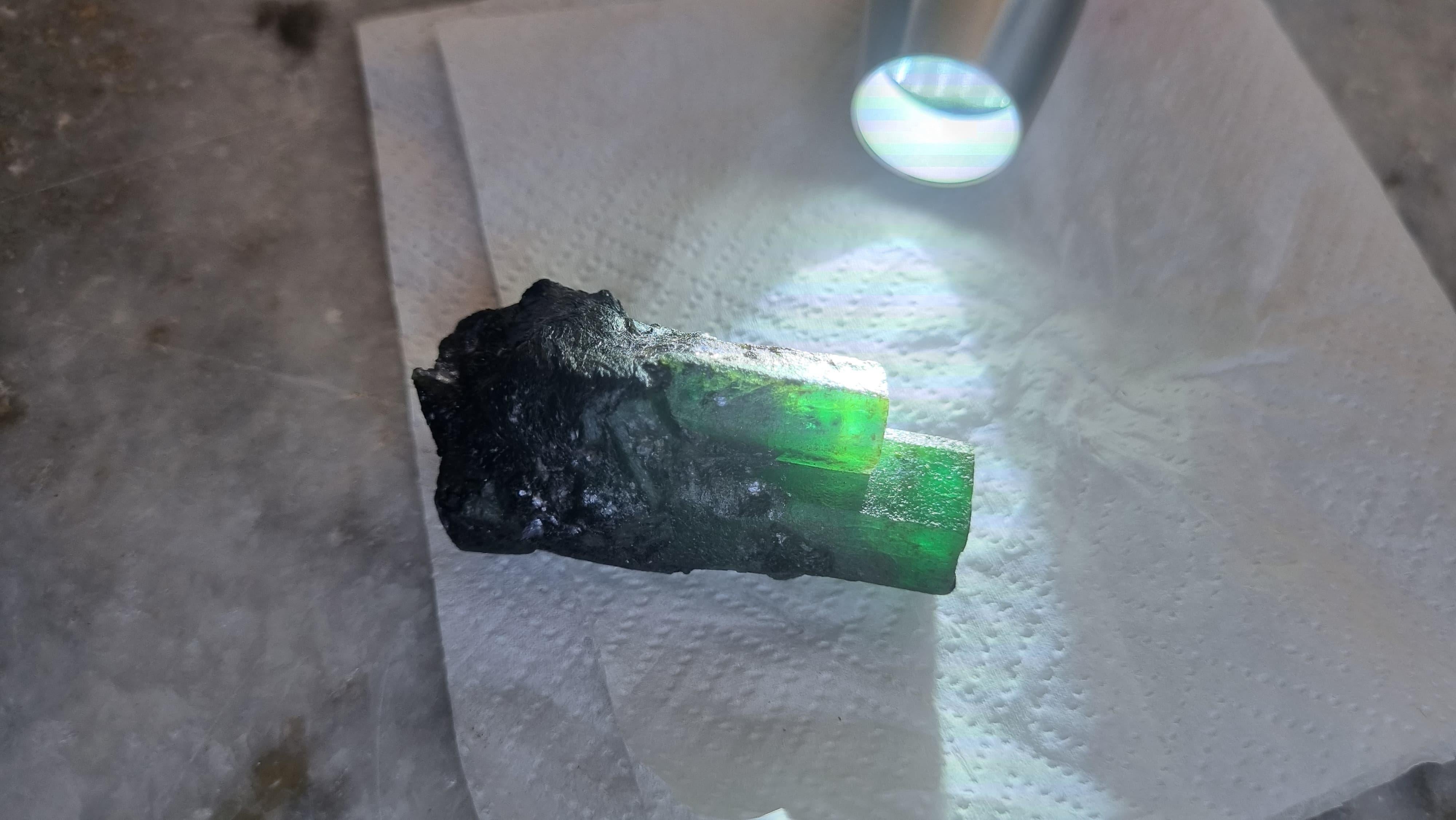 Contemporary Impressive 235.75 ct Brazilian Rough Emerald with Intense Natural Radiance For Sale