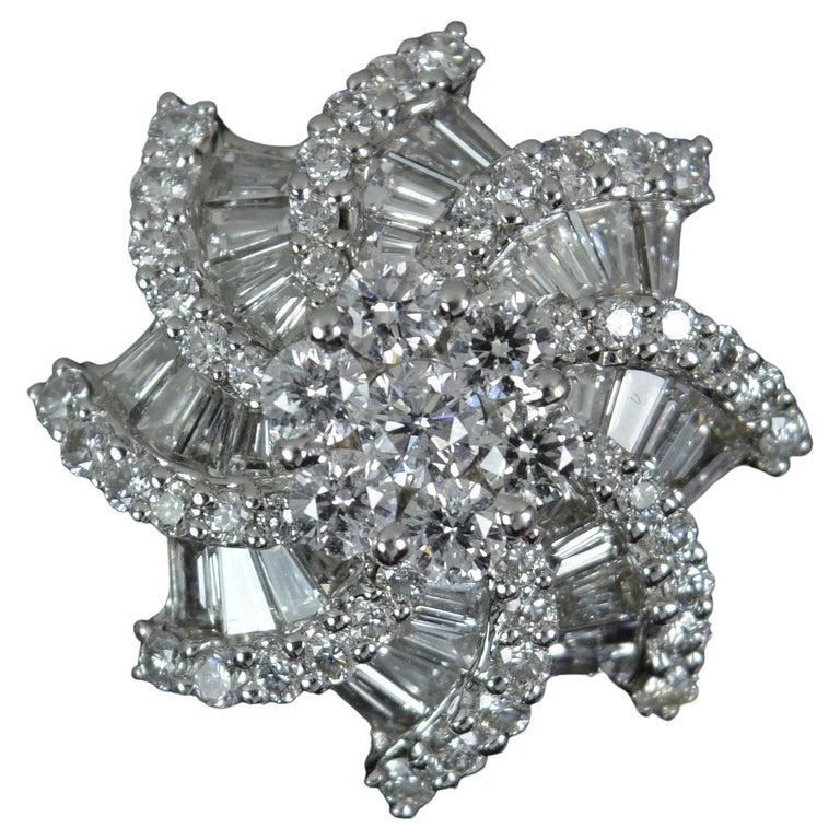Sterling Silver 1.0 Cttw Diamond Swirl Cluster Cocktail Ring main image 1