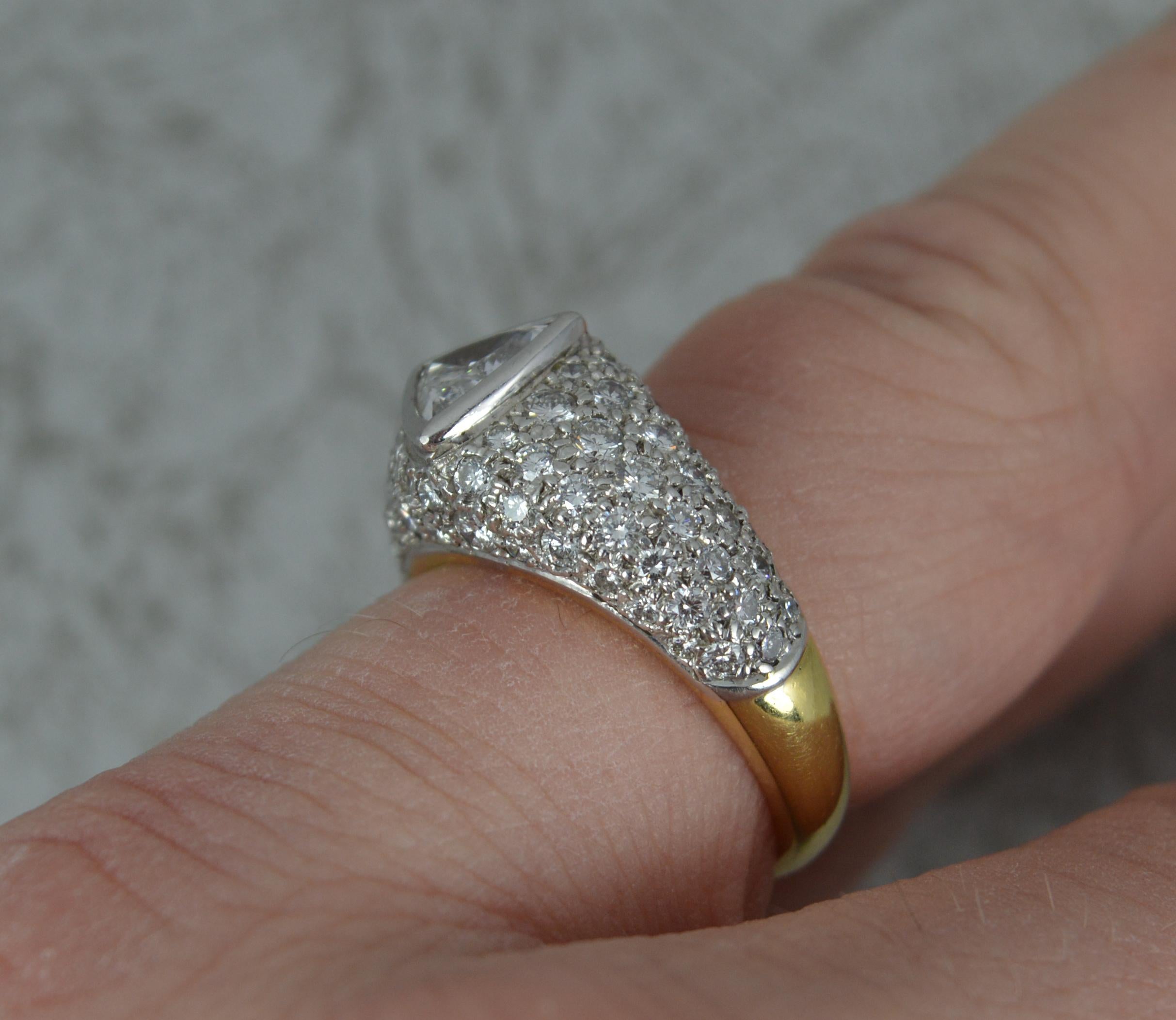 2 carat trillion cut diamond ring